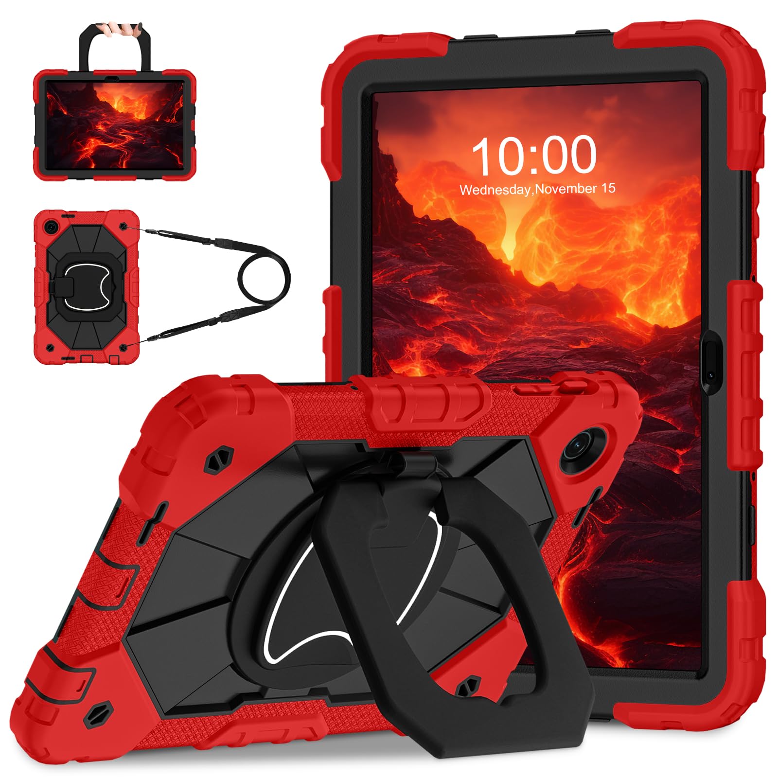 WESOROL Case for T-Mobile Revvl Tab 2 10.1 inch 2025 Release, Heavy Duty Shockproof Full Body Protective Cover with 360 Rotating Stand and Shoulder
