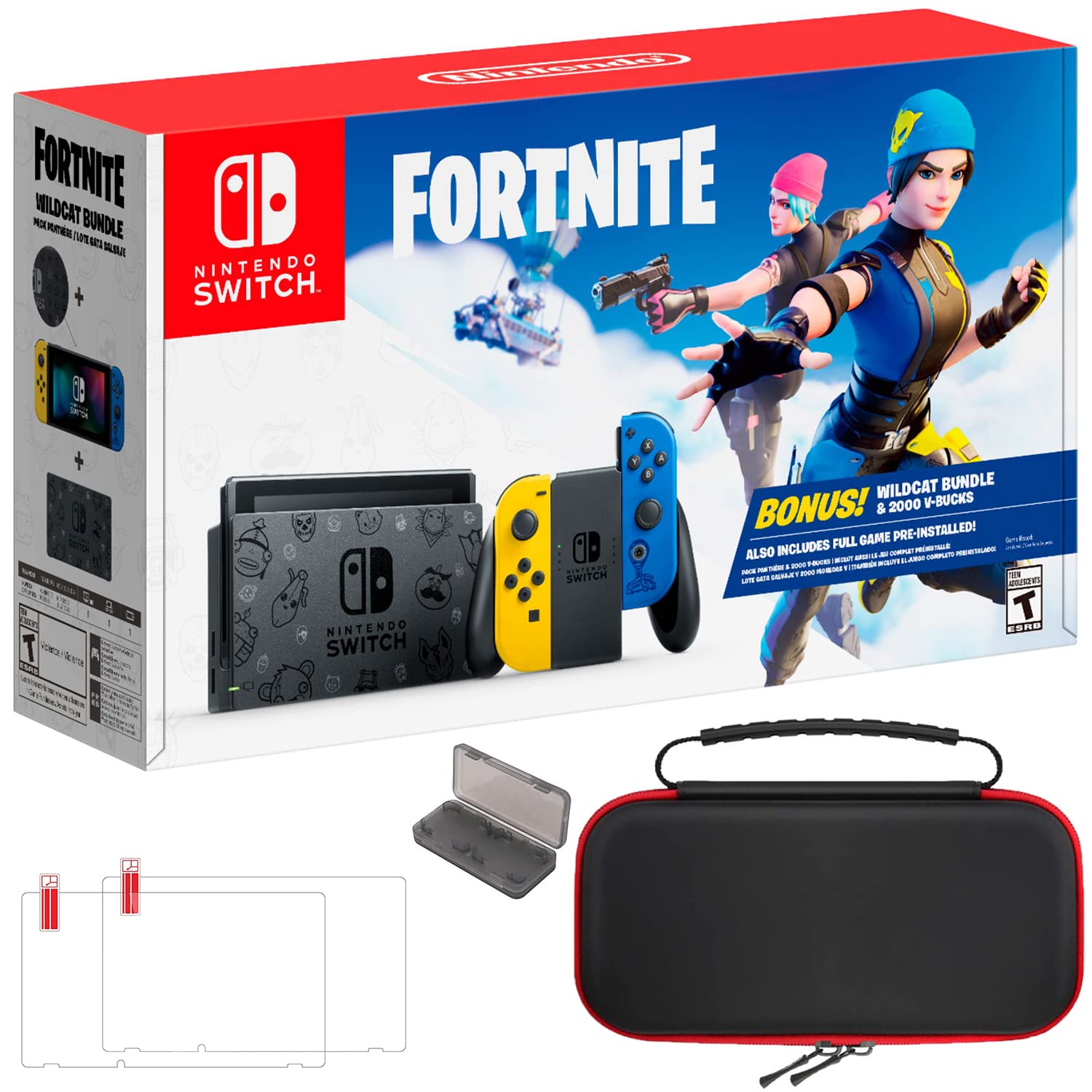 Nintendo Switch Gaming Console Fort nite Wildcat Edition com Joy