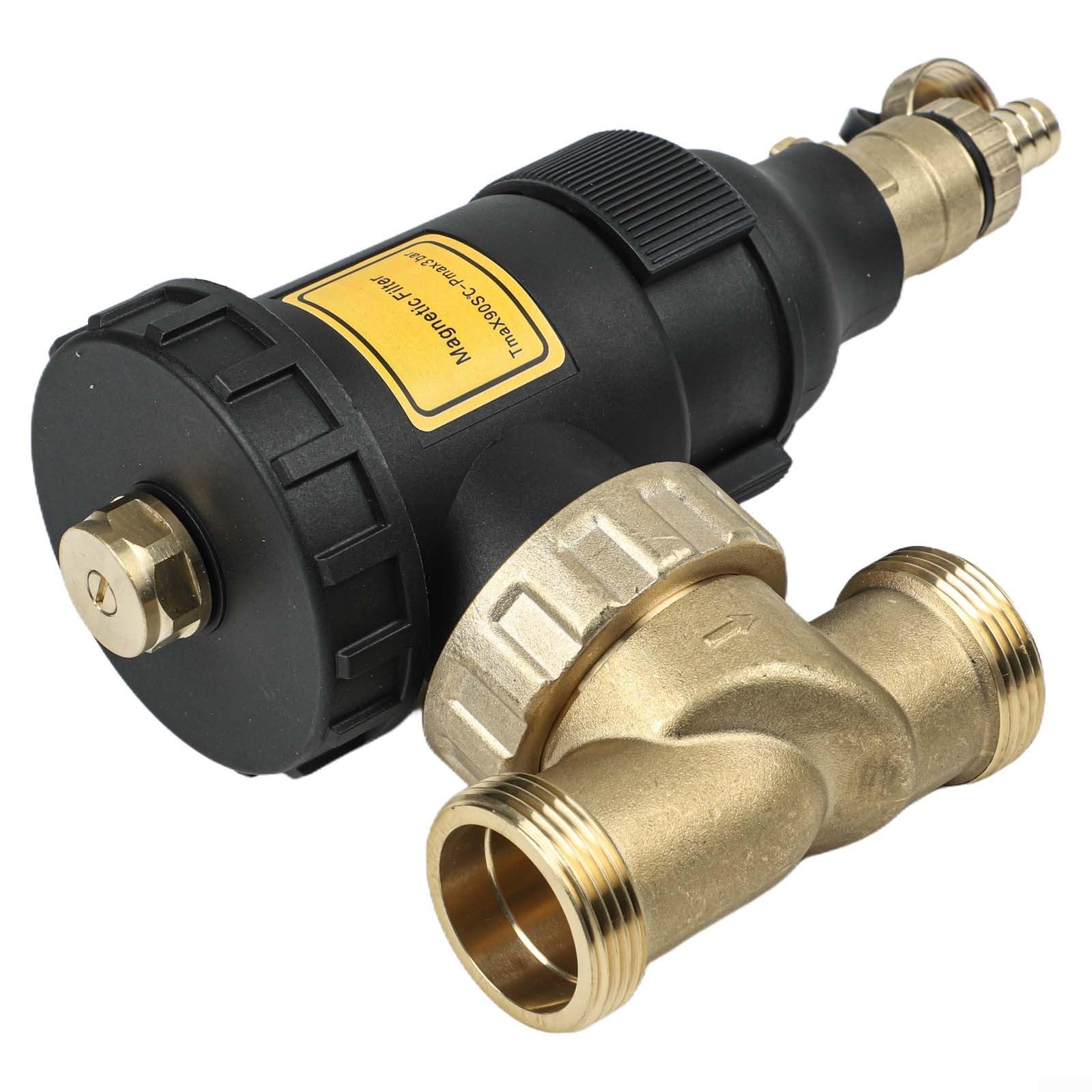 Separador de filtro de suciedad de caldera con eliminación magnética de lodos, filtro de calentador de agua central para sistemas de calefacción HVAC, pantalla de malla de acero inoxidable, DN20 DN25