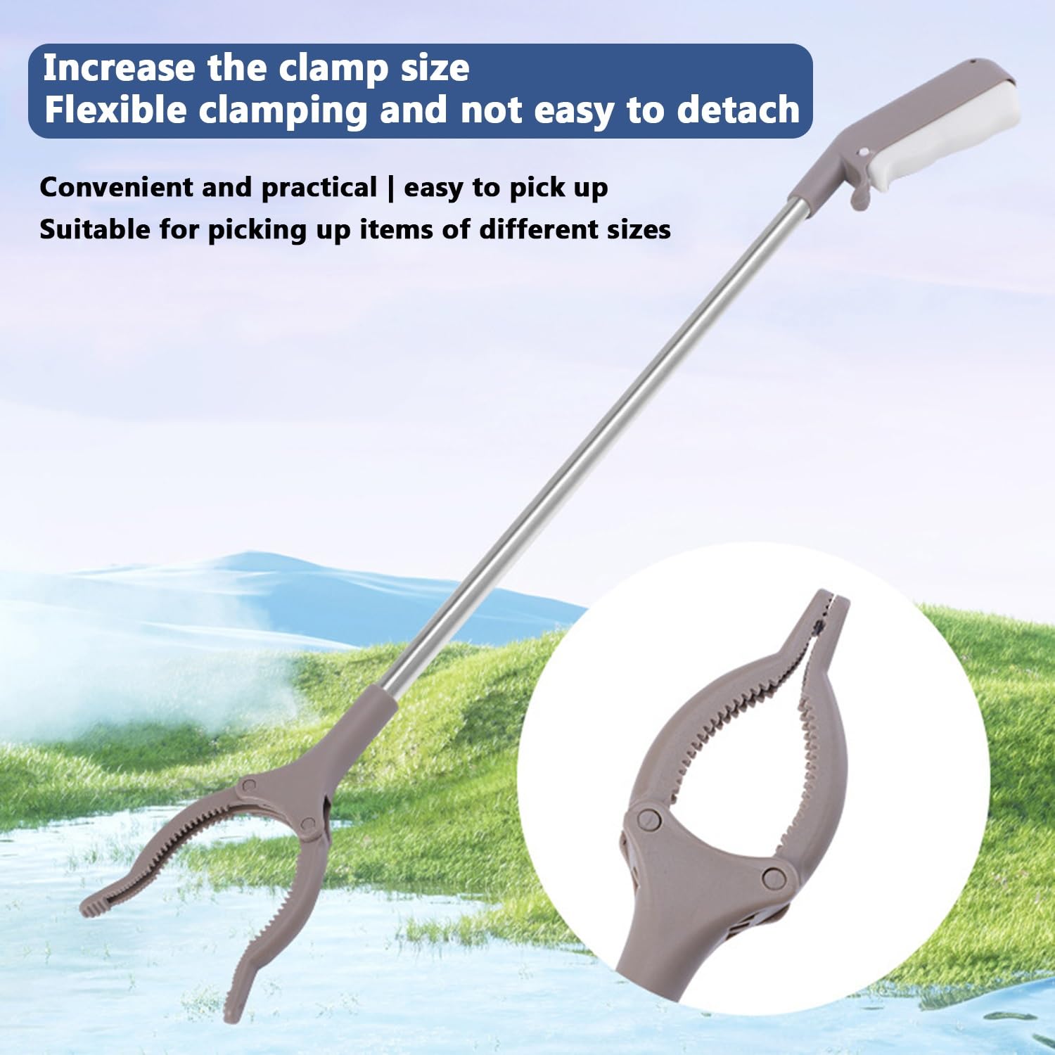 Grabber - Pinza raccogli immondizia, confezione da 2/4/6, extra lungo, 61 cm, leggera, per rifiuti da giardino, 60 cm / 23.6in (4 pezzi)