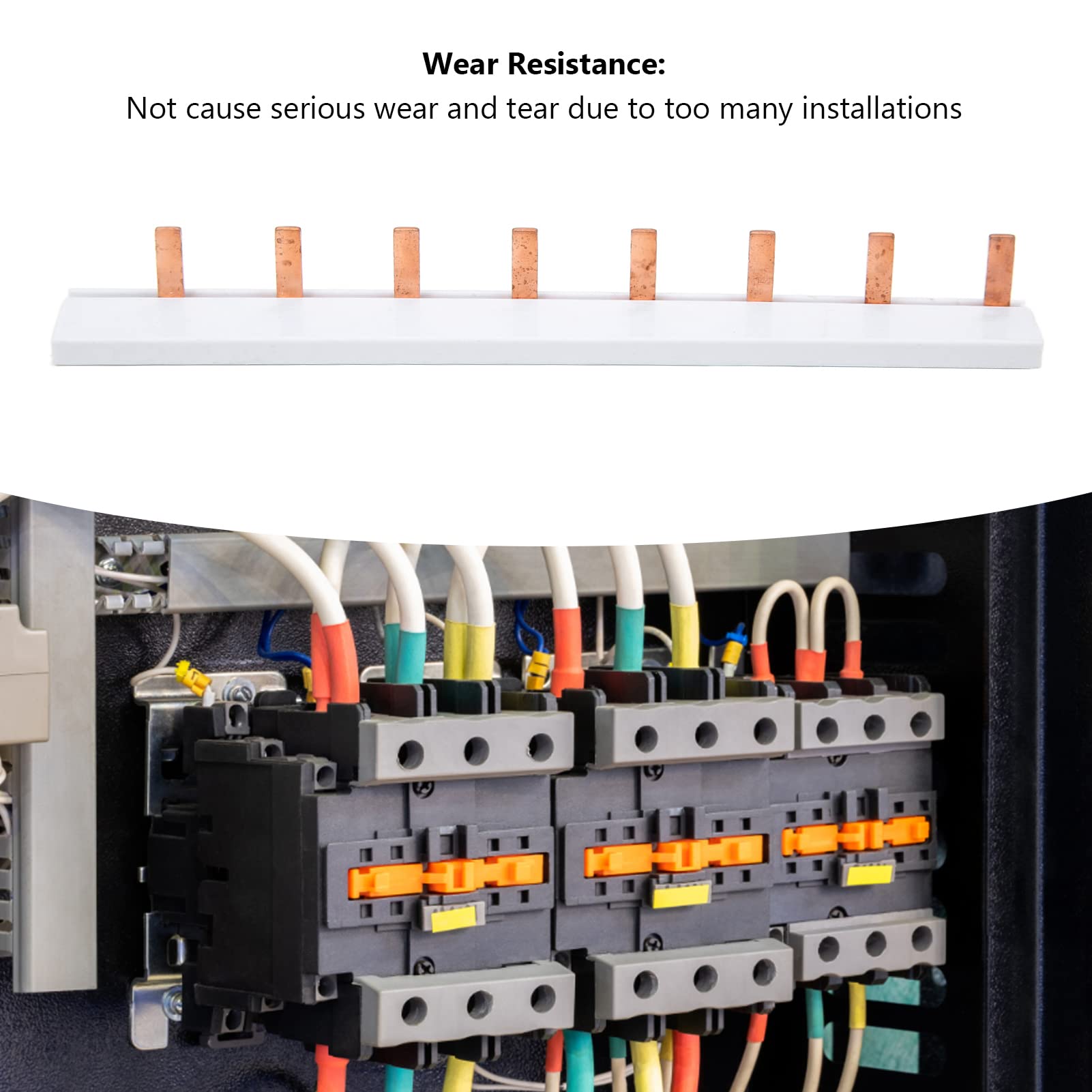 Pure Copper Circuit Breaker Bus Bar – 8-Way Single Row For C45, DZ47, IC65N Mini Breakers – Dustproof & Anti-Oxidant