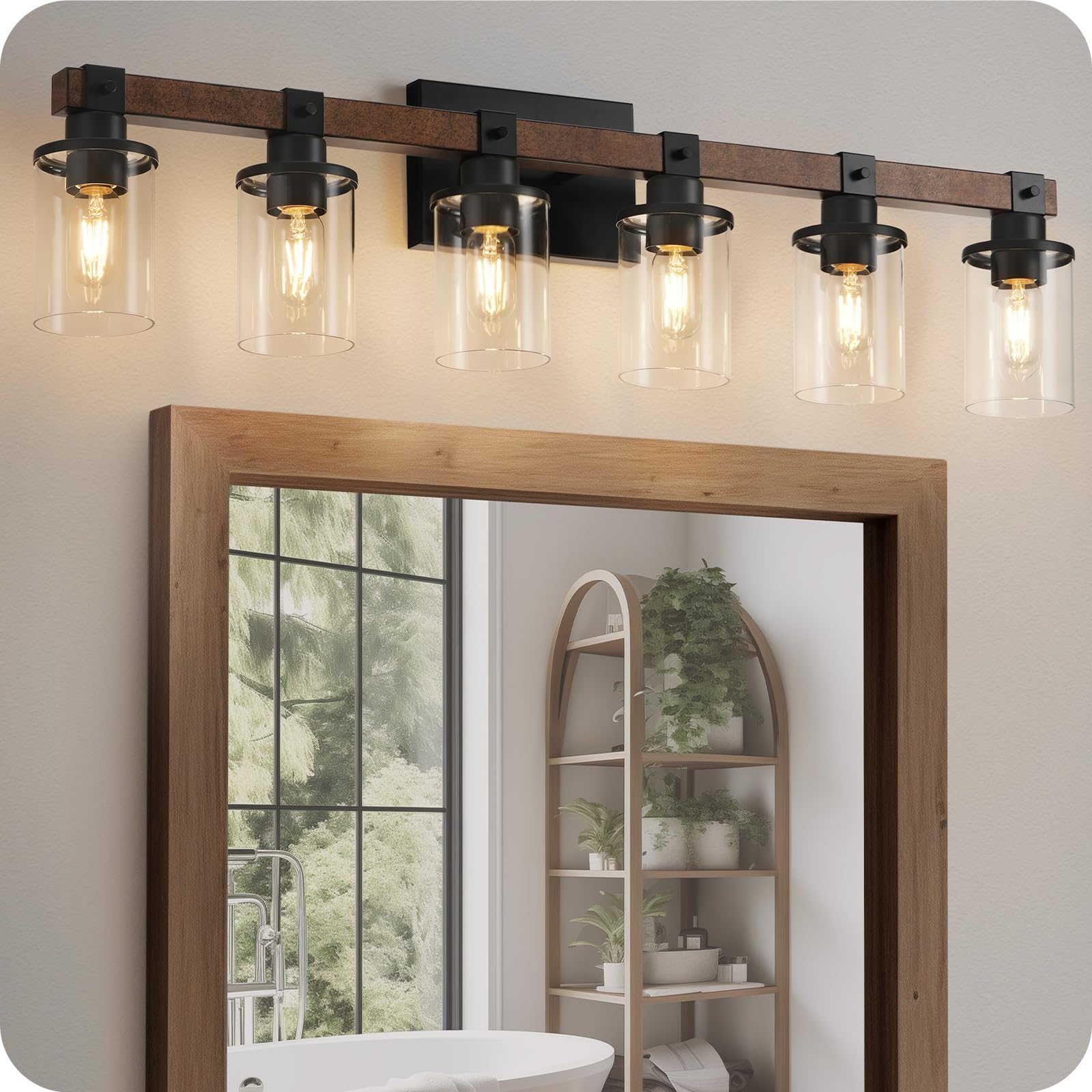 GOEBLESON 6-Light Bathroom Light Fixture, Vanity Lights for