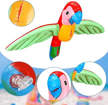 Gejoy 12 Pcs Inflatable Parrots Large Flying Inflatable Bird Animal Decoration Blow up Hanging Parrot Balloon for Summer Tropical Hawaiian Party Beach Luau Birthday Decoration Pool Prop Outdoor Decor