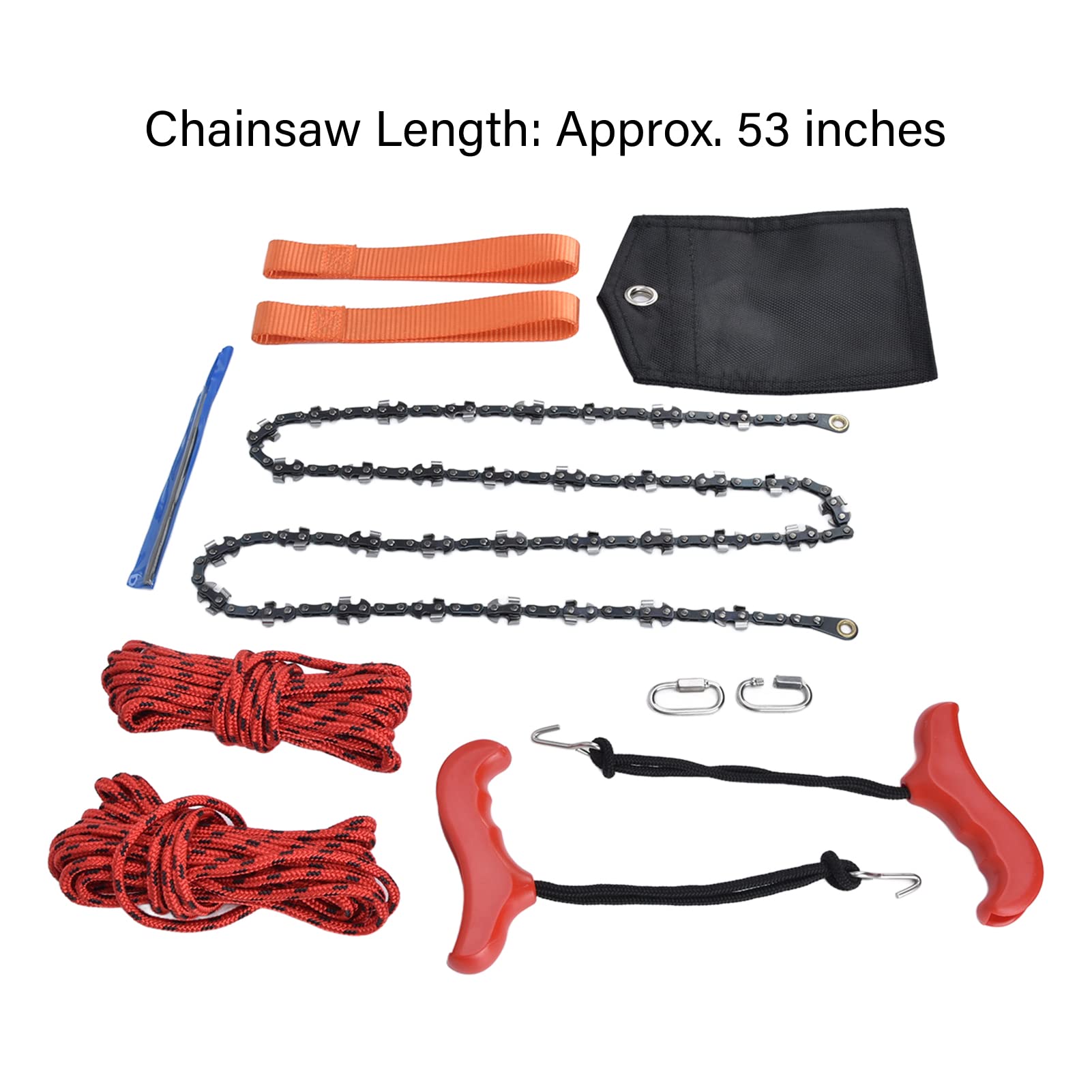 Topyond Tronçonneuse De Poche Pliable Portable – Scie à Chaîne à Corde Manuelle De 133 Cm – Outil De Coupe des Branches D'arbre – Lames De Dents des Deux Côtés, Scie à Arbre à Membres Hauts Pour les A