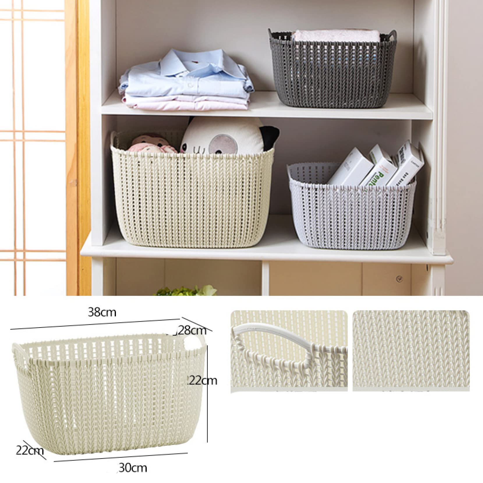 Amazon.co.jp: 収納バスケット オシャレ 30*22*22cm 収納ケース 収納