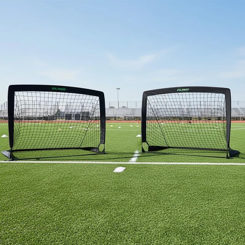 Ziland Square Pop Up Goals [Pair] • Size: 4ft x 3ft • 10 Second assembly • Supplied with storage bag