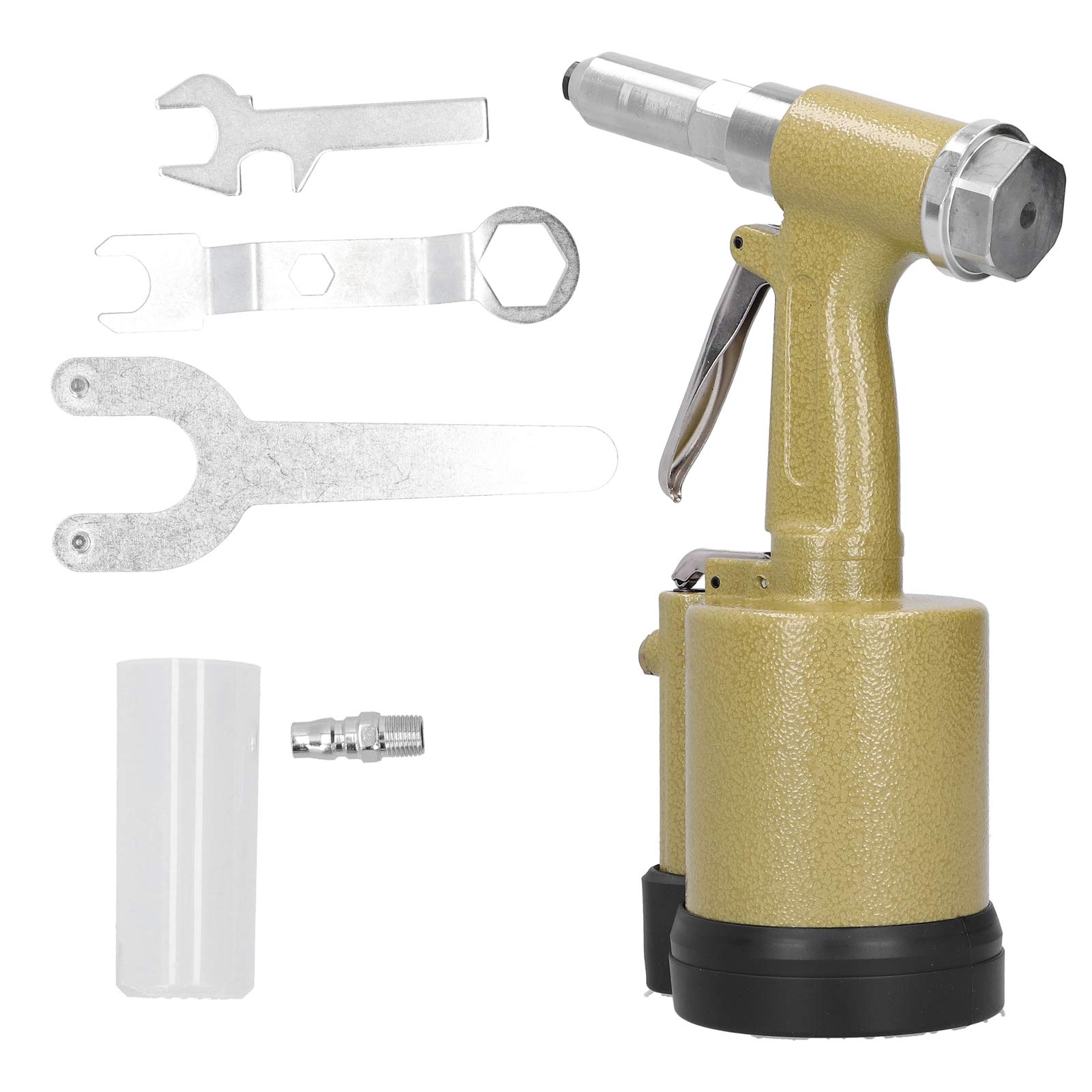 Ejoyous Hydrauliczny Pneumatyczny Pistolet do Nitowania Nitownica Pneumatyczna z Aluminium Lotniczego z 3 ściągaczami Szczękowymi Skok 20 Mm 0,5 do 0,7 MPA Nitów Stalowych z Aluminium Warsztat (styl