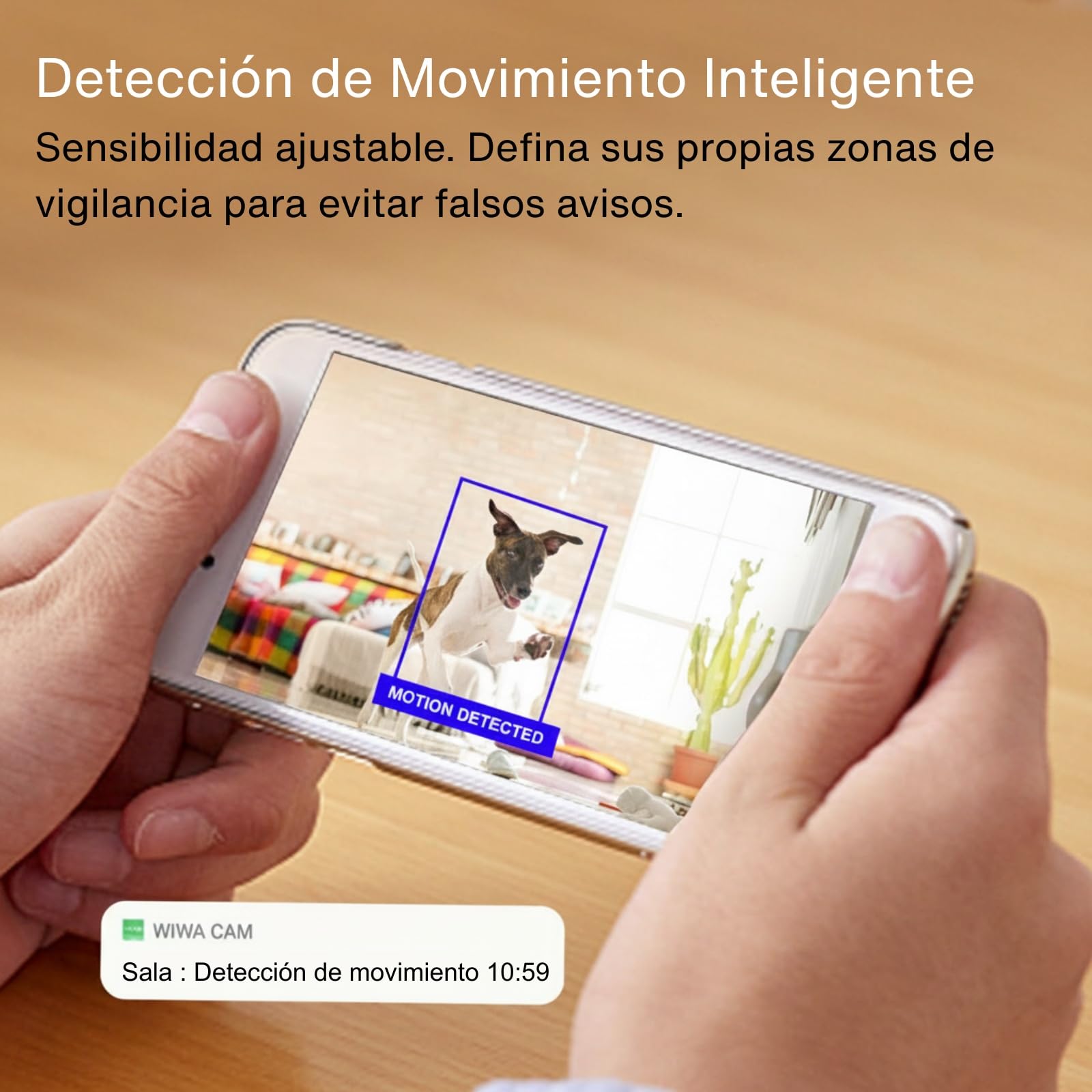 WIWACAM Camara Espia 4K/2K Ultra HD WiFi, Camara para Ver En El Movil, Interior Mini Cámaras, Vigilancia Hogar, Mascotas y Niñera, Detección de Movimiento,Admite Tarjetas MicroSD(Sin Visión Nocturna)