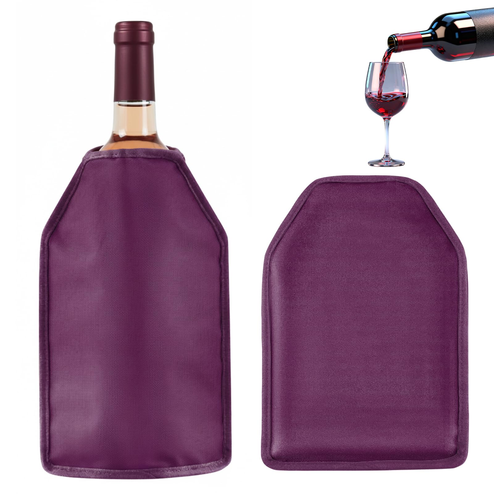– Wine Bottle Cooler, Wine Chiller Bottle Sleeve, Gel Wine Bottle Chill Cooler Ice Pack Sleeve- Freezer Sleeve- Vodka- Tequila Chiller- Cooler- Carrier (Purple)