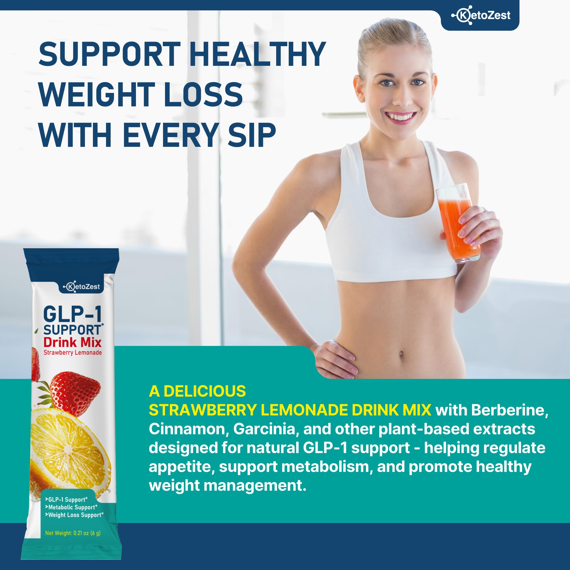 GLP-1 Support Drink Mix Powder for Women Men — Amazon image 2
