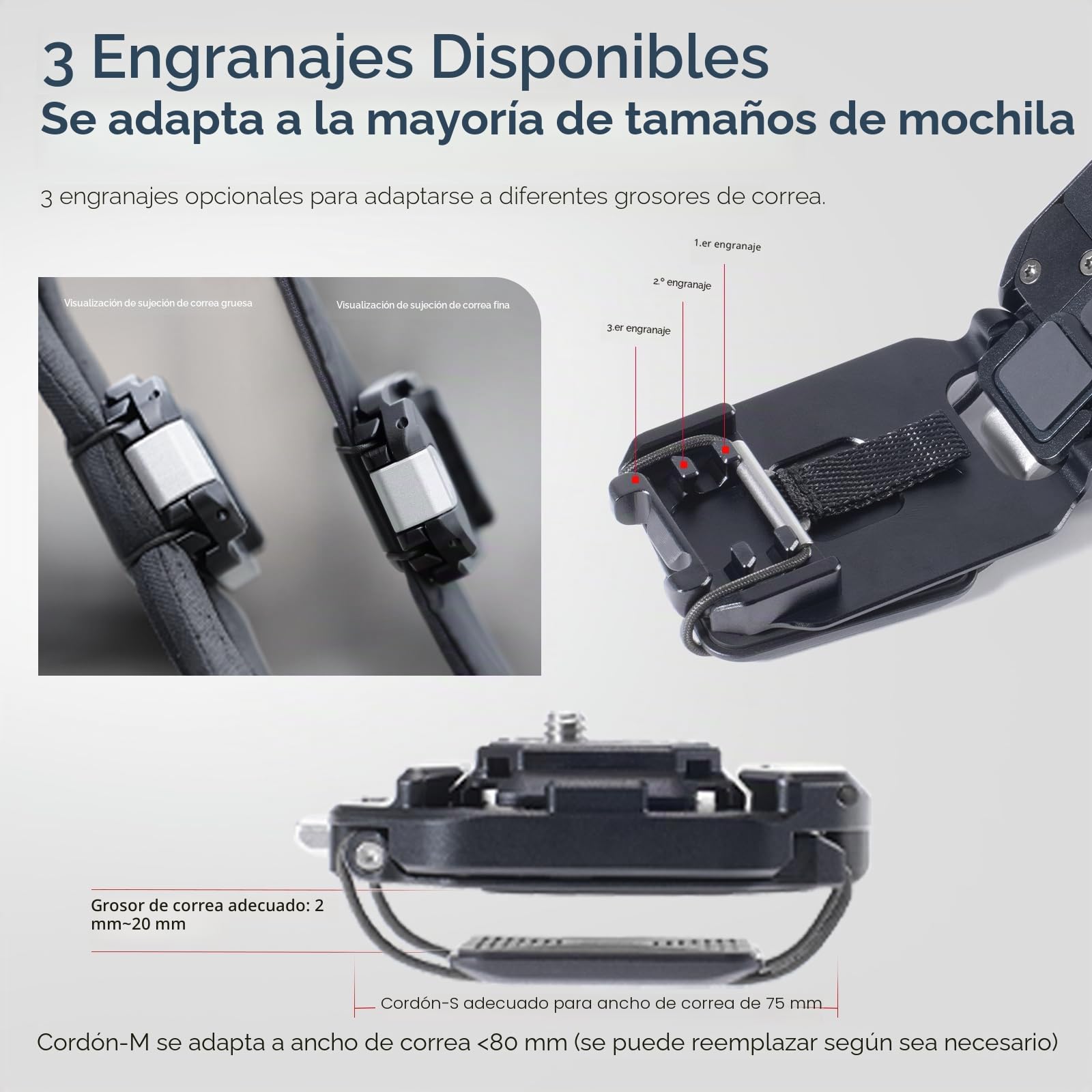 FALCAM F38B3803 Kit Clip Camera V2, F38 Clip Mochila con Placa para Mochila, Correa de Hombro y cámara