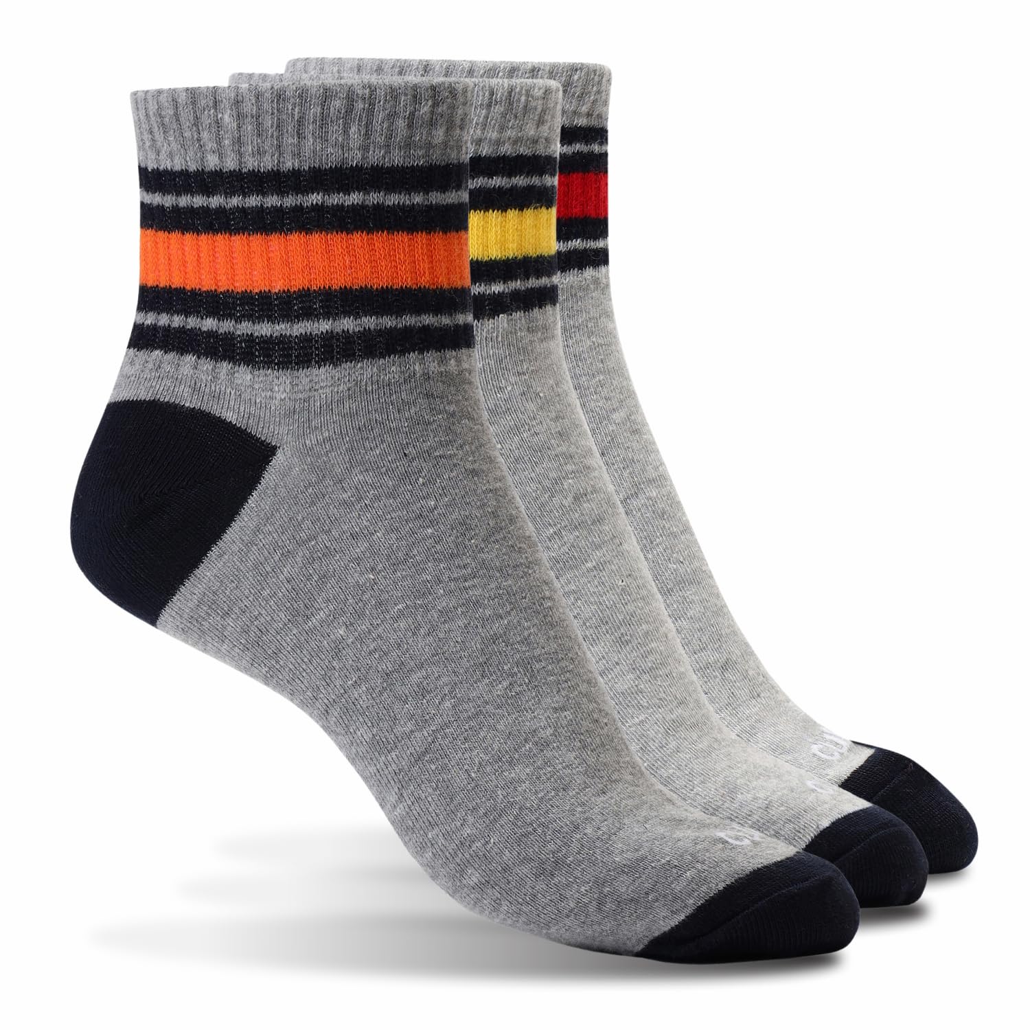 cult Sports Men's Ankle Length Cotton Socks - Multicolour (Pack of 3)-picture-19
