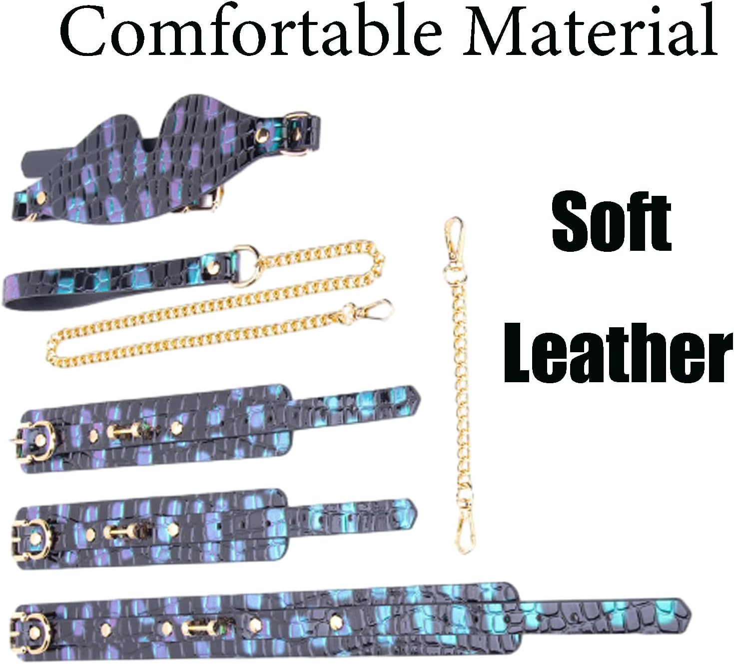 Adult Toys Bondage Set Sex Restraint Kit Erotic Products Adult Games Kinky Toys Collar with Leash Handcuffs Blindfold Bondage Gear Accessories for Couple BDSM Cuffs Eye Cover Choker