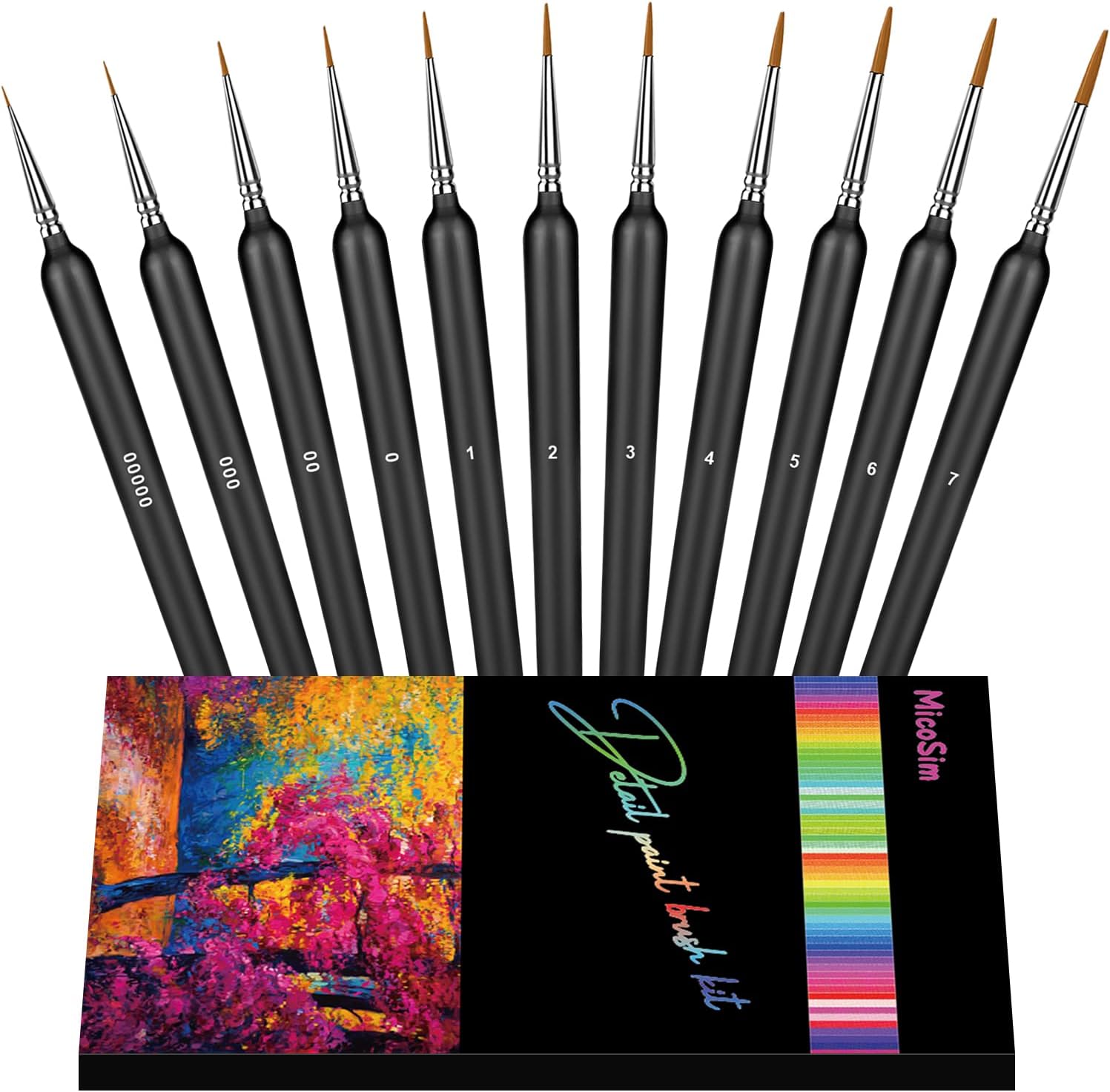 11Pcs Paint Brushes,Miniature Paint Brushes with Ergonomics Grip Handles,Detail Paint Brush Set for Fine Detailing & Art Painting - Acrylic, Watercolor,Oil,Models, Warhammer 40k…