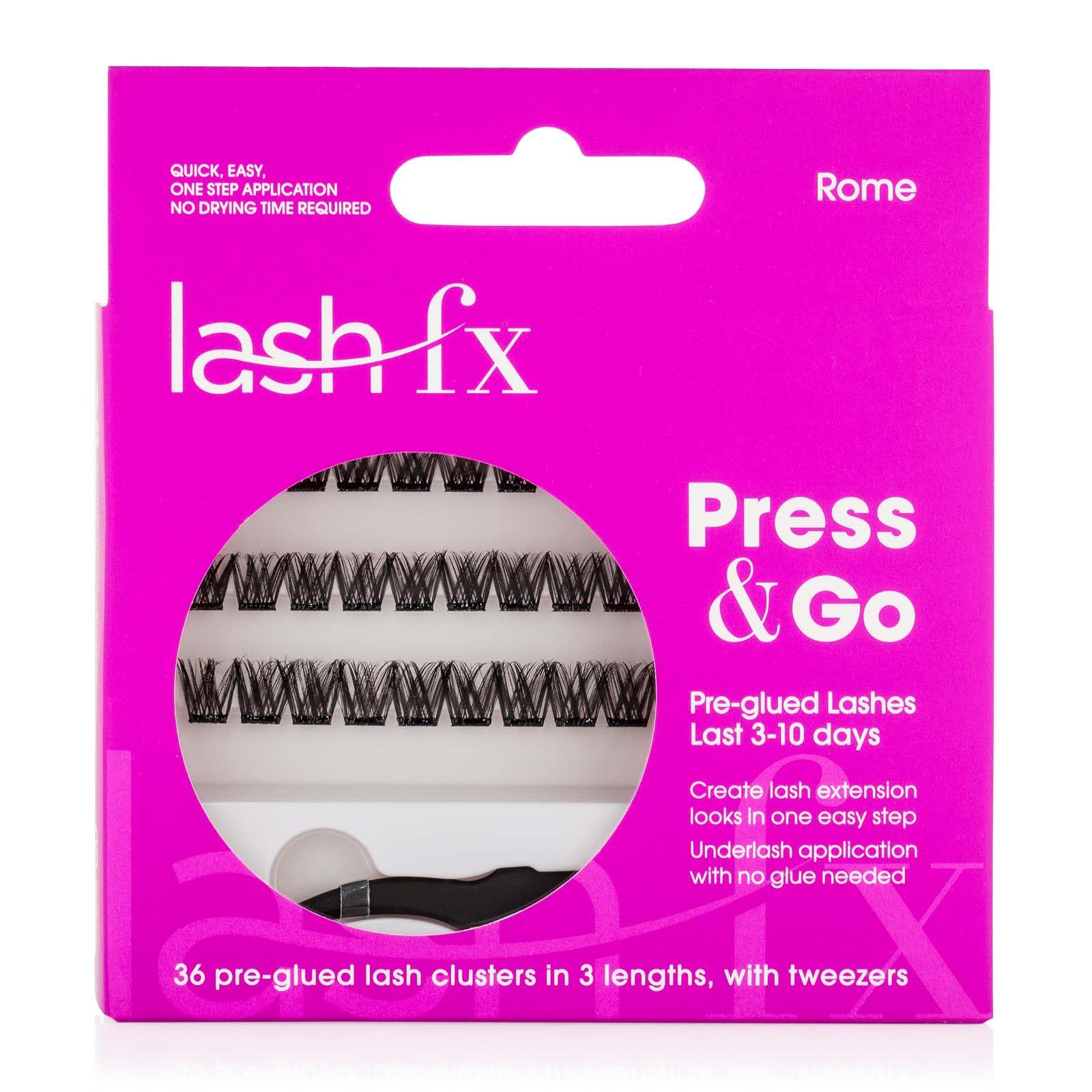 Lash FX Press & Go Pre-Glued Cluster Lashes, Rome: Flirty and fluffy, adding wispy volume with an elegant touch