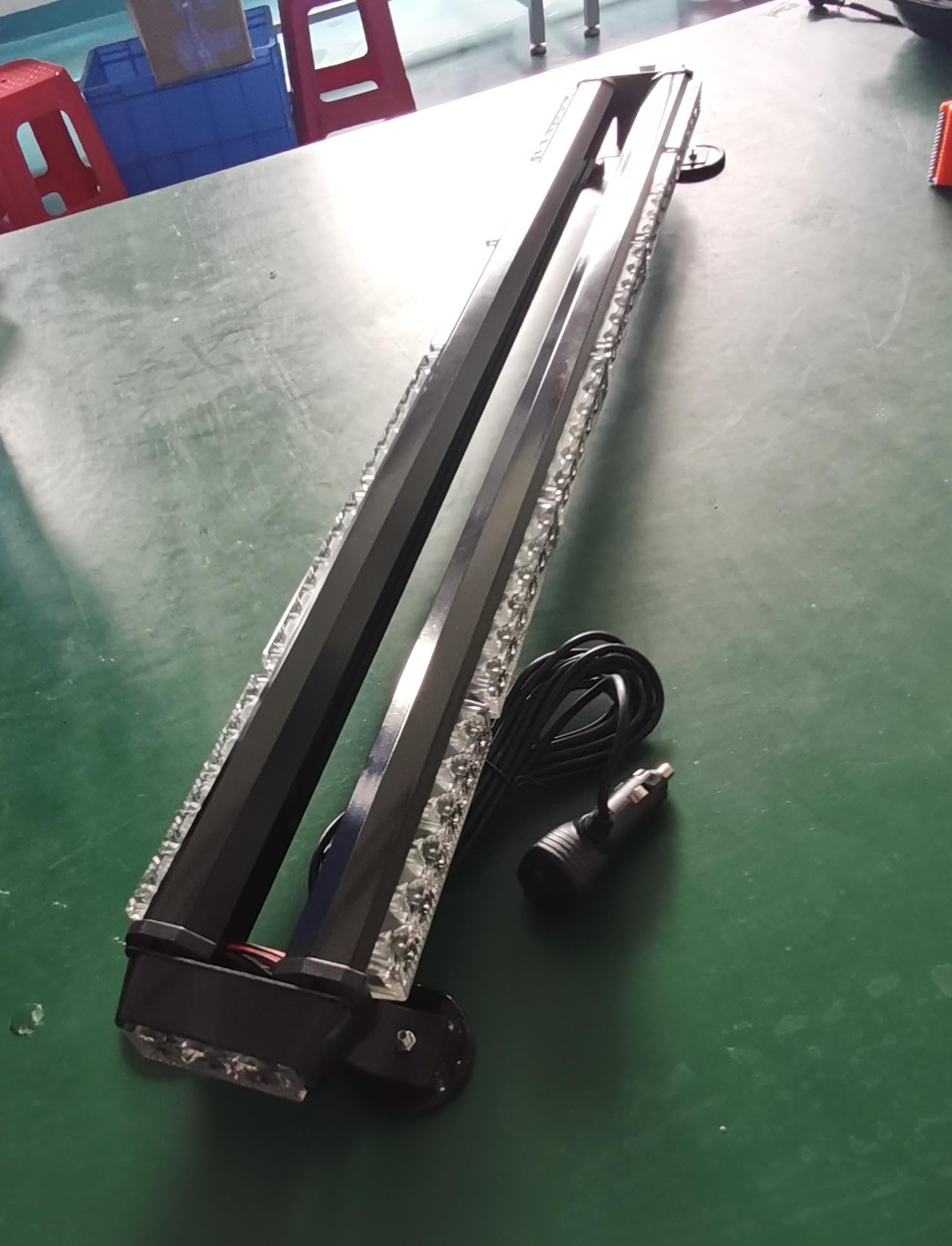 96cm 78LED Barre Lumineuse Clignotante Stroboscopique, 12V/24V Gyrophare LED Véhicule magnétique Avertissement d'Urgence Barre (Ambre)