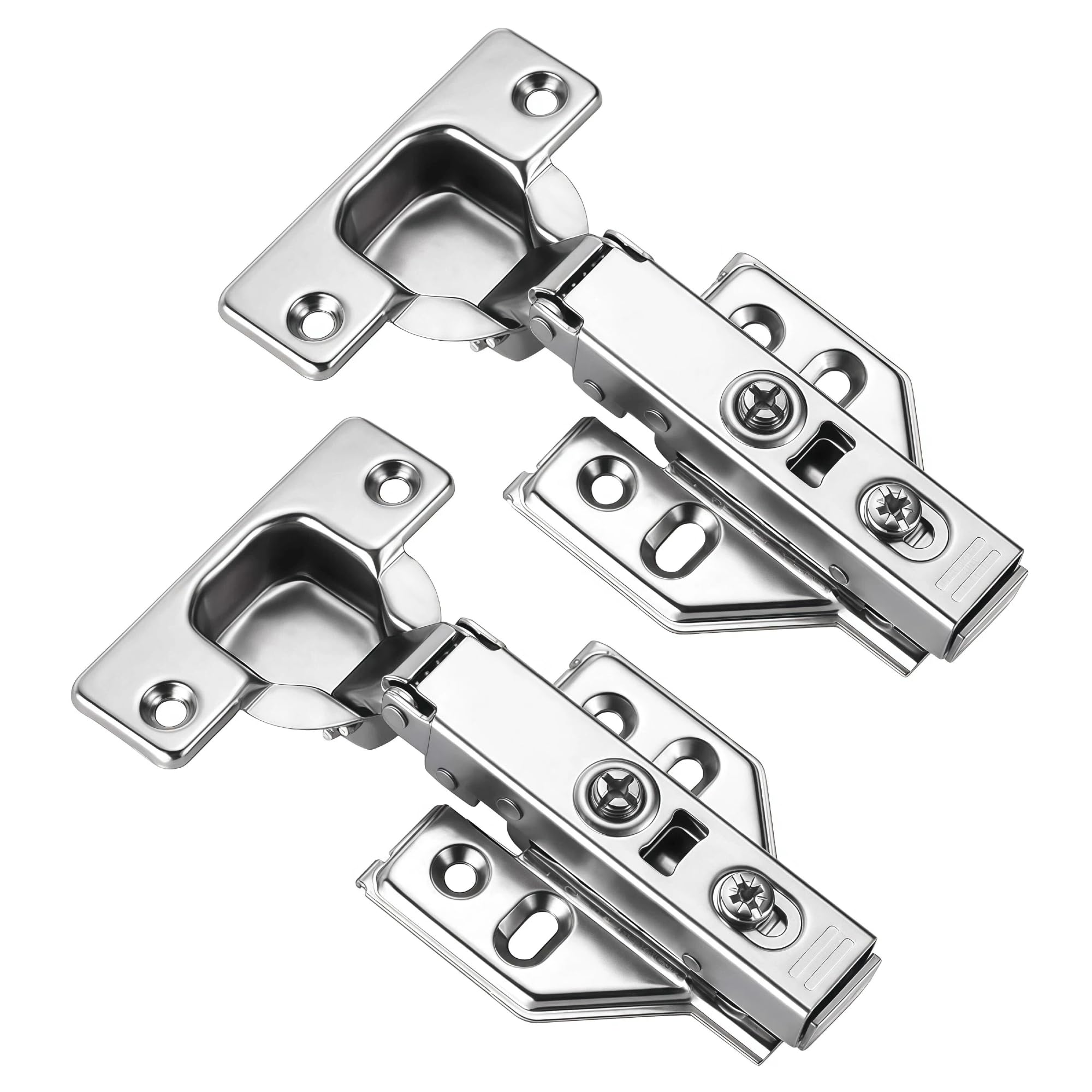 HS 4pcs 110 Degree Frameless Cabinet Door Concealed HingesFull OverlayNickel Plated