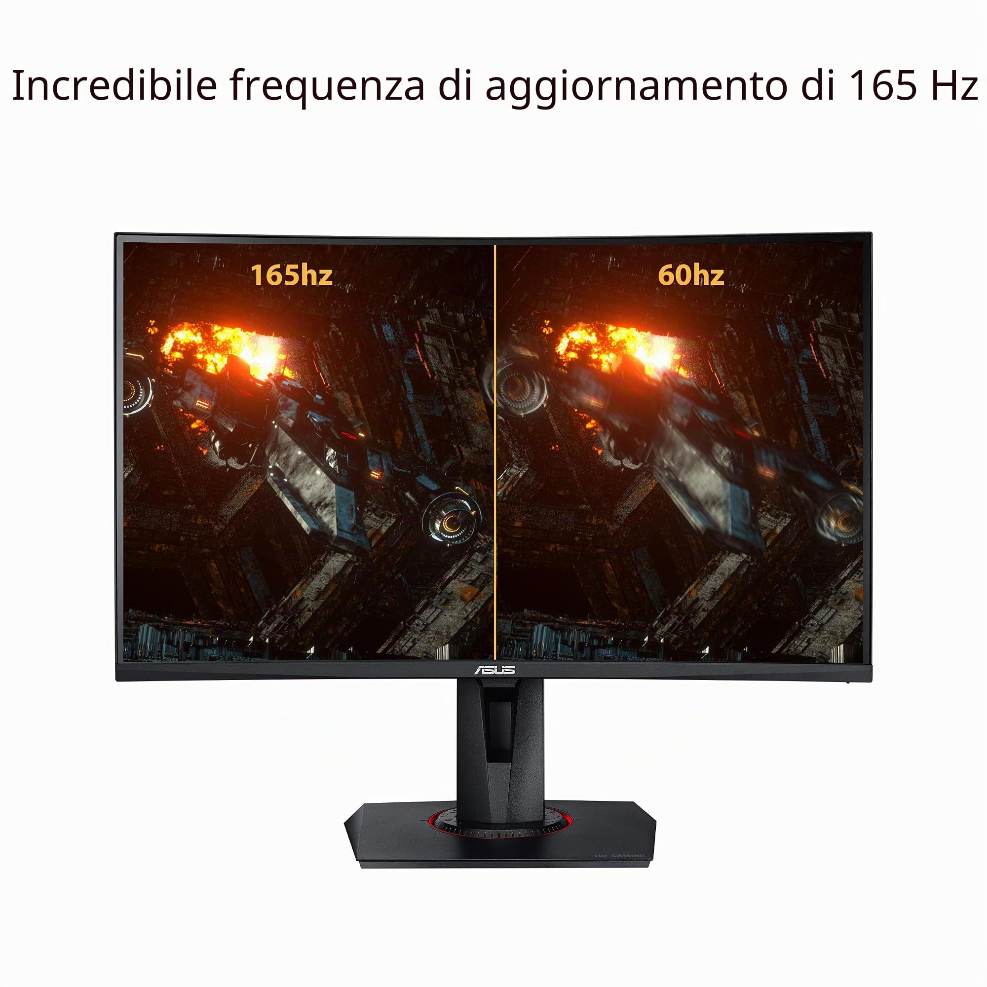 ASUS TUF Gaming VG27WQ Curved Gaming Monitor – 27 inch WQHD (2560x1440), 165Hz, Extreme Low Motion Blur™, Adaptive-sync, FreeSync™,1ms (MPRT), DisplayHDR™ 400