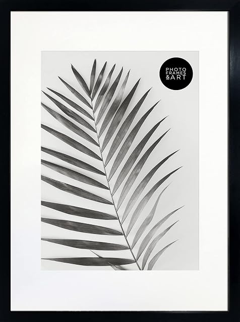 pf+a A2 Frame With Mount For A3 - Oxford Black Frame With Styrene - A2 for A3 Poster Frame With Mount/Perspex Window