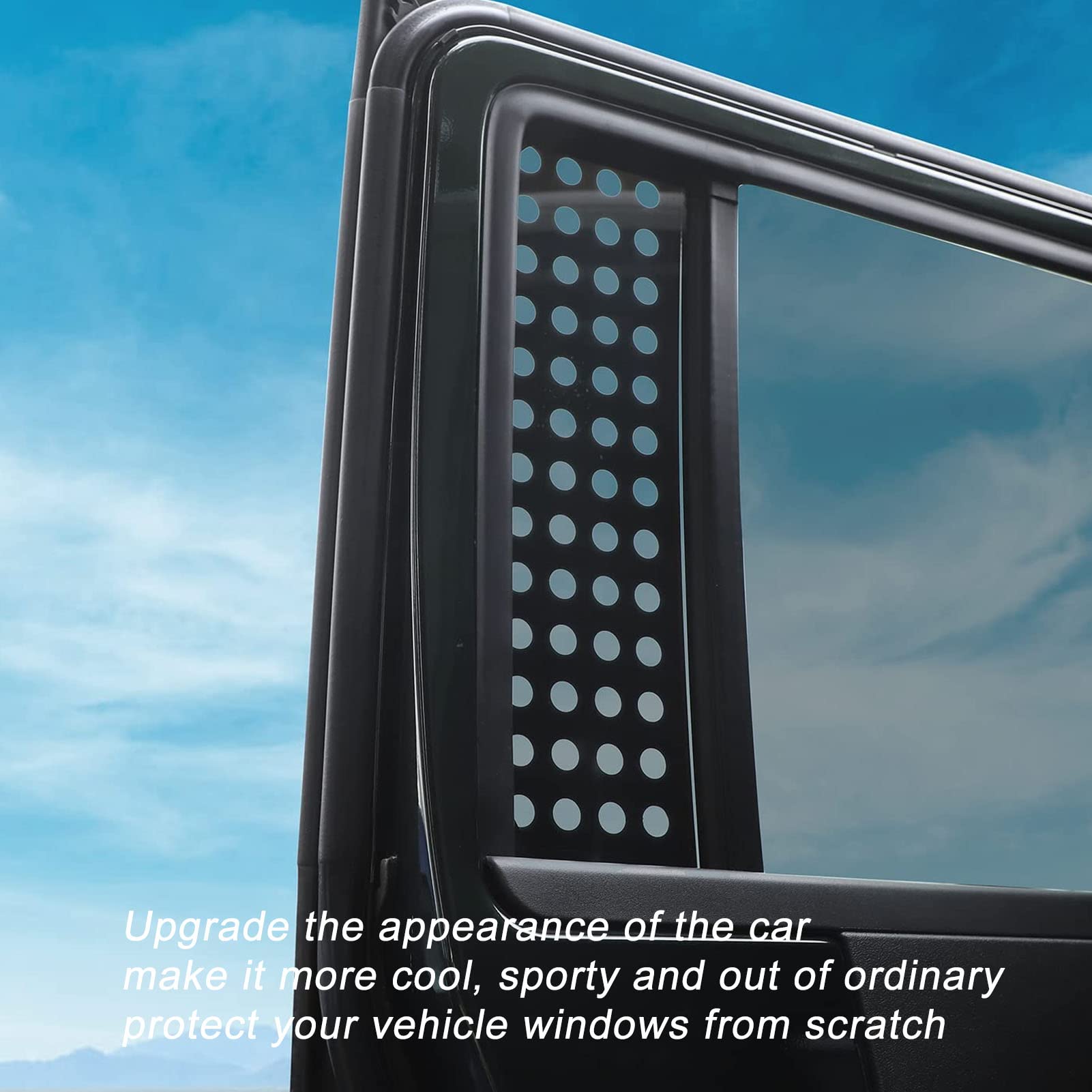 Autocollants de Fenêtre de Porte Arrière, 2 Autocollants de Fenêtre de Porte Arrière en Alliage D'aluminium pour Panneau de Verre en Alliage D'aluminium pour JK