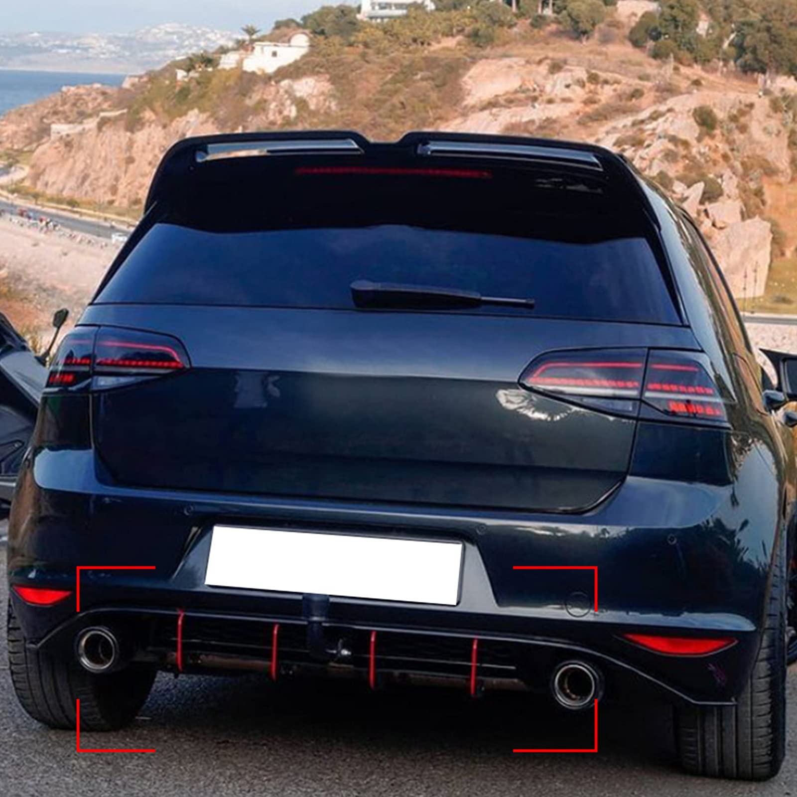 FWNT Diffuseur Arrière ABS Pour Golf 7 GTI - Aileron De Lèvre Style Requin - Accessoire Tuning Extérieur