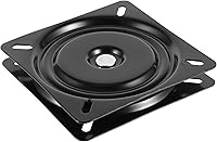 Vista 4 de Taburete de bar giratorio de 3 piezas de 6-1/4 pulgadas, placa de montaje de base giratoria de asiento resistente para taburete y silla, color negro