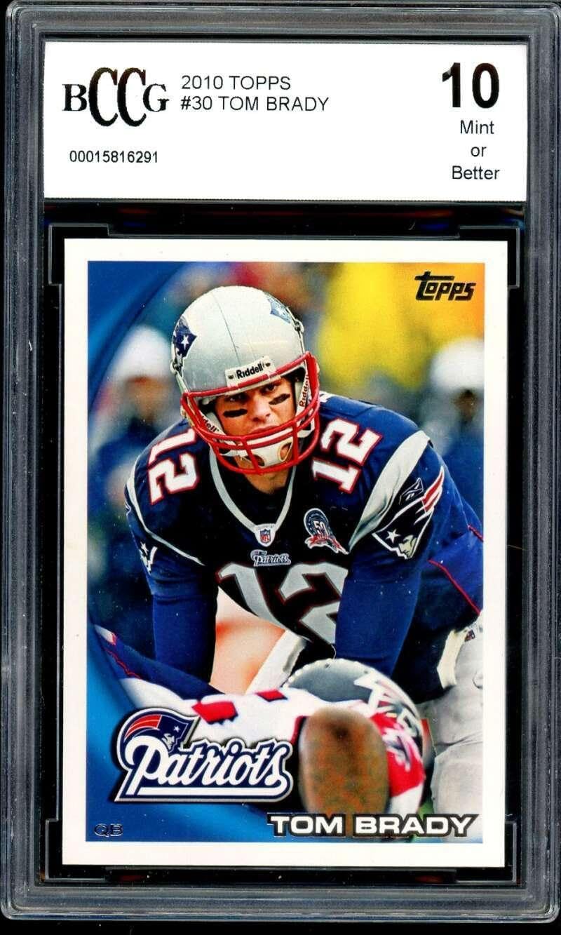 Tom Brady Card 2010 Topps #30 BGS BCCG 10 - Unsigned Football Cards