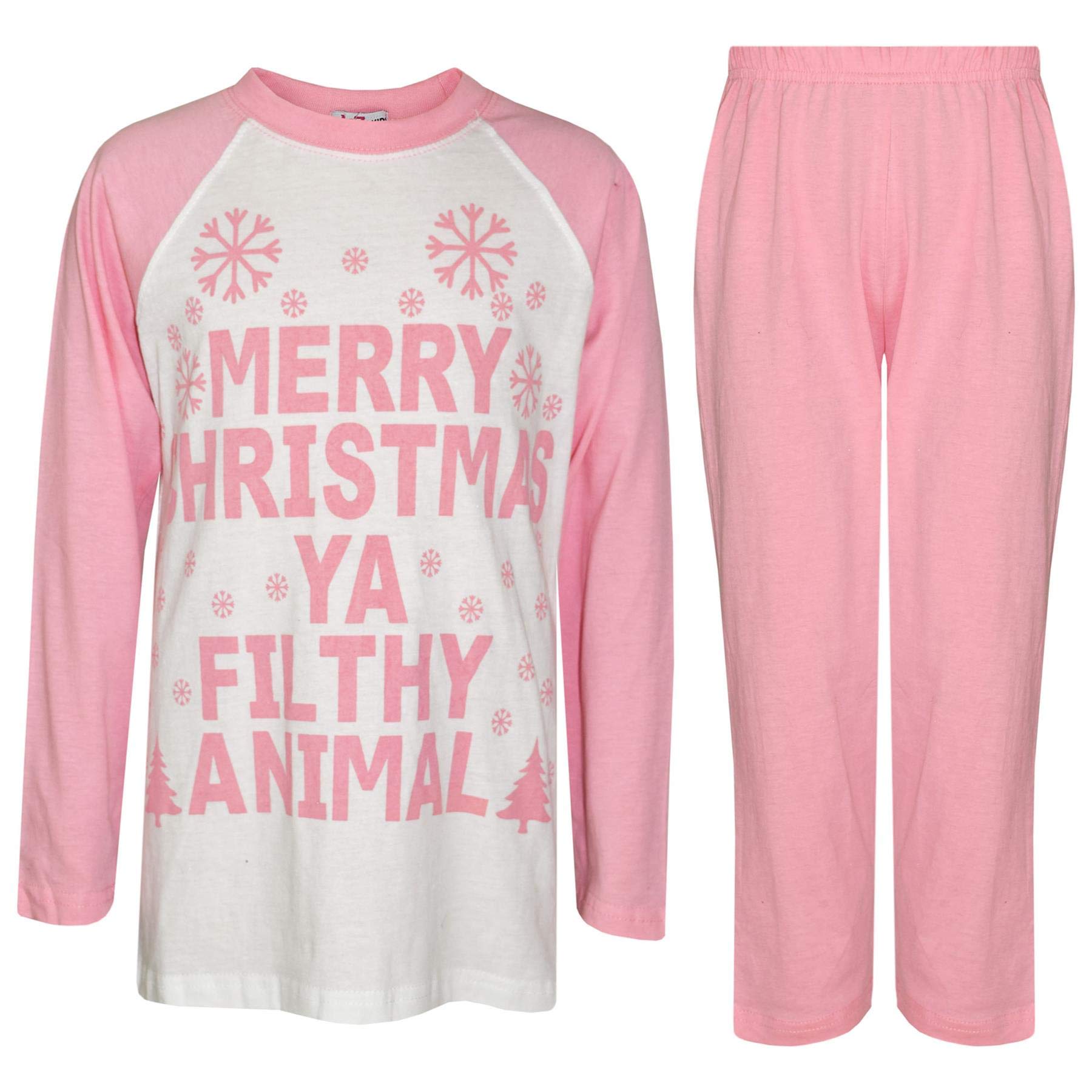 A2z 4 Kids Unisex Kids Baby Pink Girls Boys Pj's Ya Filthy Printed Christmas Pyjamas - Pjs Ya Filthy 13.1