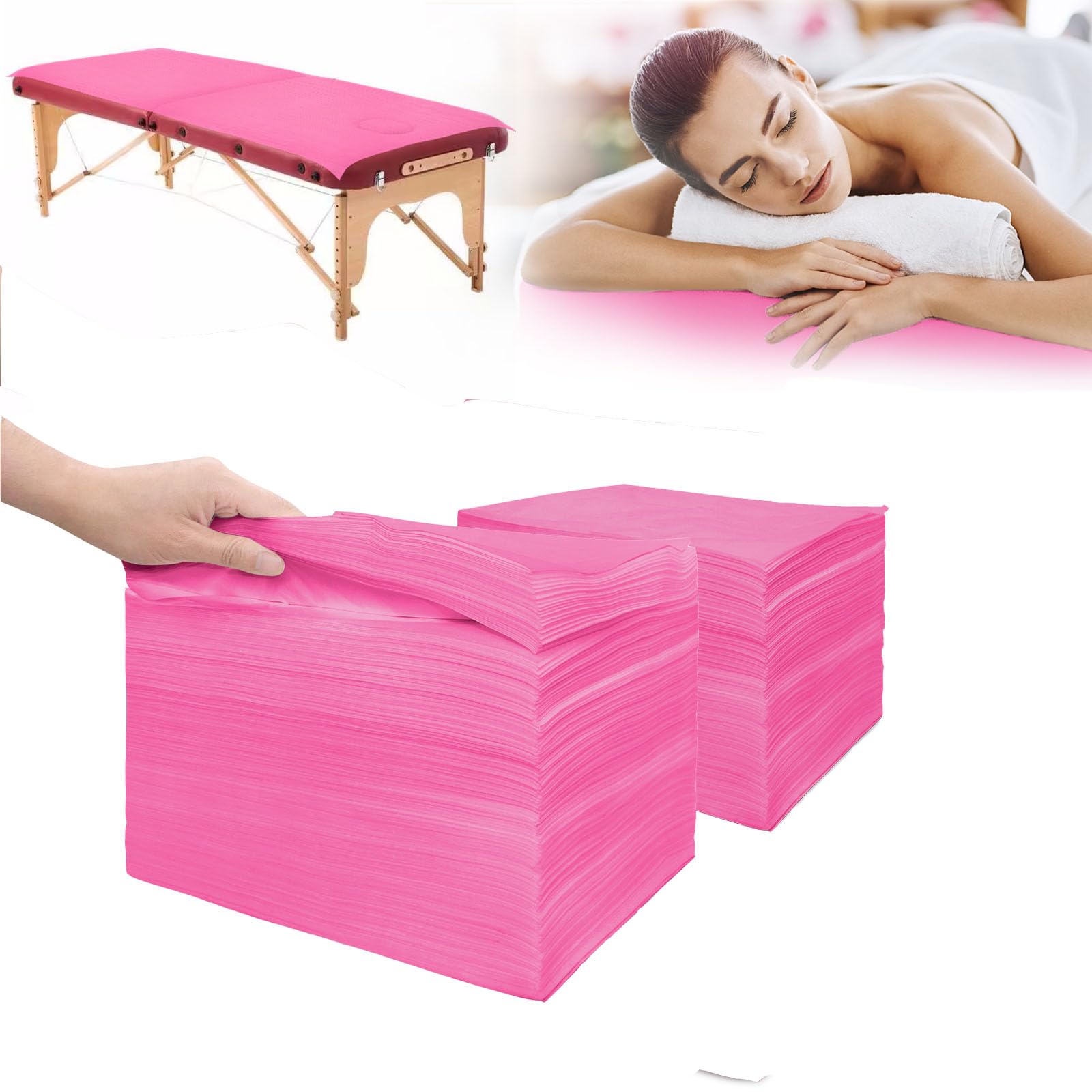 200 sábanas desechables para mesa de masaje de 31.5 x 71 pulgadas, fundas de cama de tela no tejida para máxima higiene y comodidad en tratamientos de masaje, tatuajes y spa, sábanas transpirables y