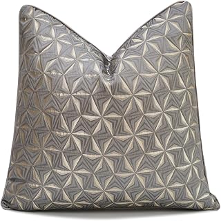 1pc polyester luxury contemporary pillow cover, abstract texture geometric lines, gray stars snowflakes and single-sided high-precision jacquard, hidden zipper, room decoration 18 x 18 inches