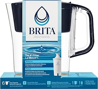 Brita 6 Cup Filter Pitcher with Smart Light Indicator, Reduces Chlorine taste and odour from Tap Water, Filters 151 Litre...