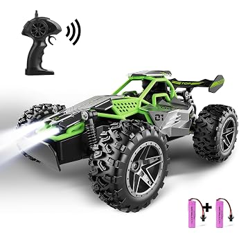 Remote Controlled Car from 3 4 5 6 7 8+ Years 2.4 GHz RC Car Toy with LED Flashing Alloy Housing 15 + km/h Racing Car Remote Controlled 2WD RC Car Crawler Gifts for Boys Girls Children Grey