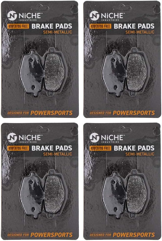 NICHE Brake Pad Set for Yamaha XT350 XT225 TTR225 Tri Z 250 RT180 3BN-W0045-01-00 Front Semi-Metallic 4 Pack