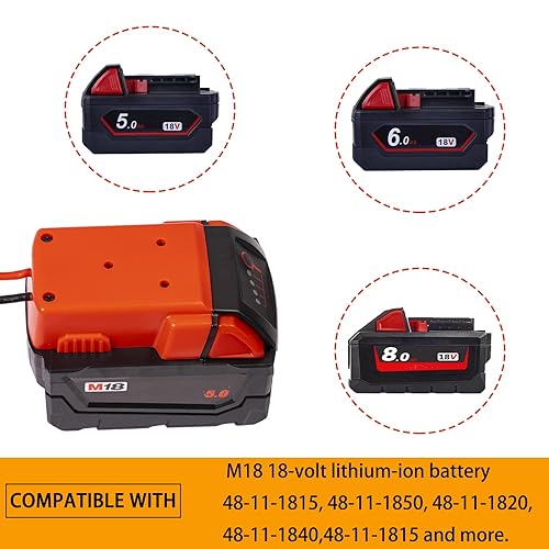 Miniatura 5 de JYJMQ 2 adaptadores de ruedas eléctricas para Milwaukee, kit de conversión de batería de ruedas eléctricas M18 con terminales de cable, cable de 12