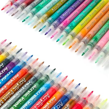 Hyrrt 36 Colors Extra Fine Tip Acrylic Markers Pens Set for Painting