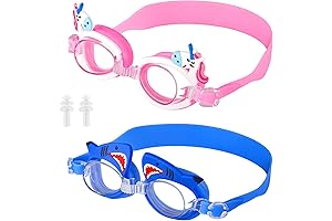 Foaincore Kids Swim Goggles Anti Fog UV Protection Ear Plugs for Boys...