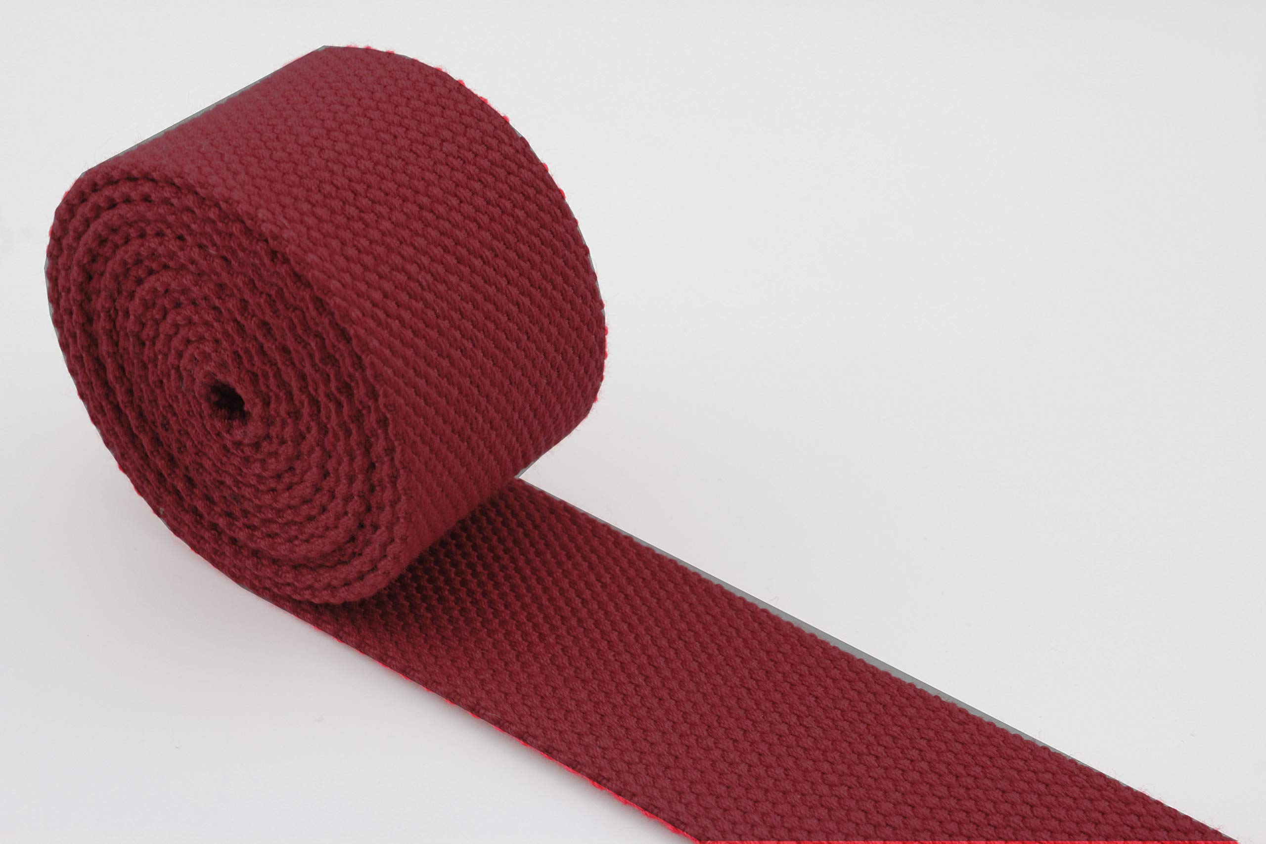 Polyester-Cotton Blend Webbing Ribbon 1 1/2 inch (38mm) Heavy Weight Strap Replacement 5 Yards Red ZB33