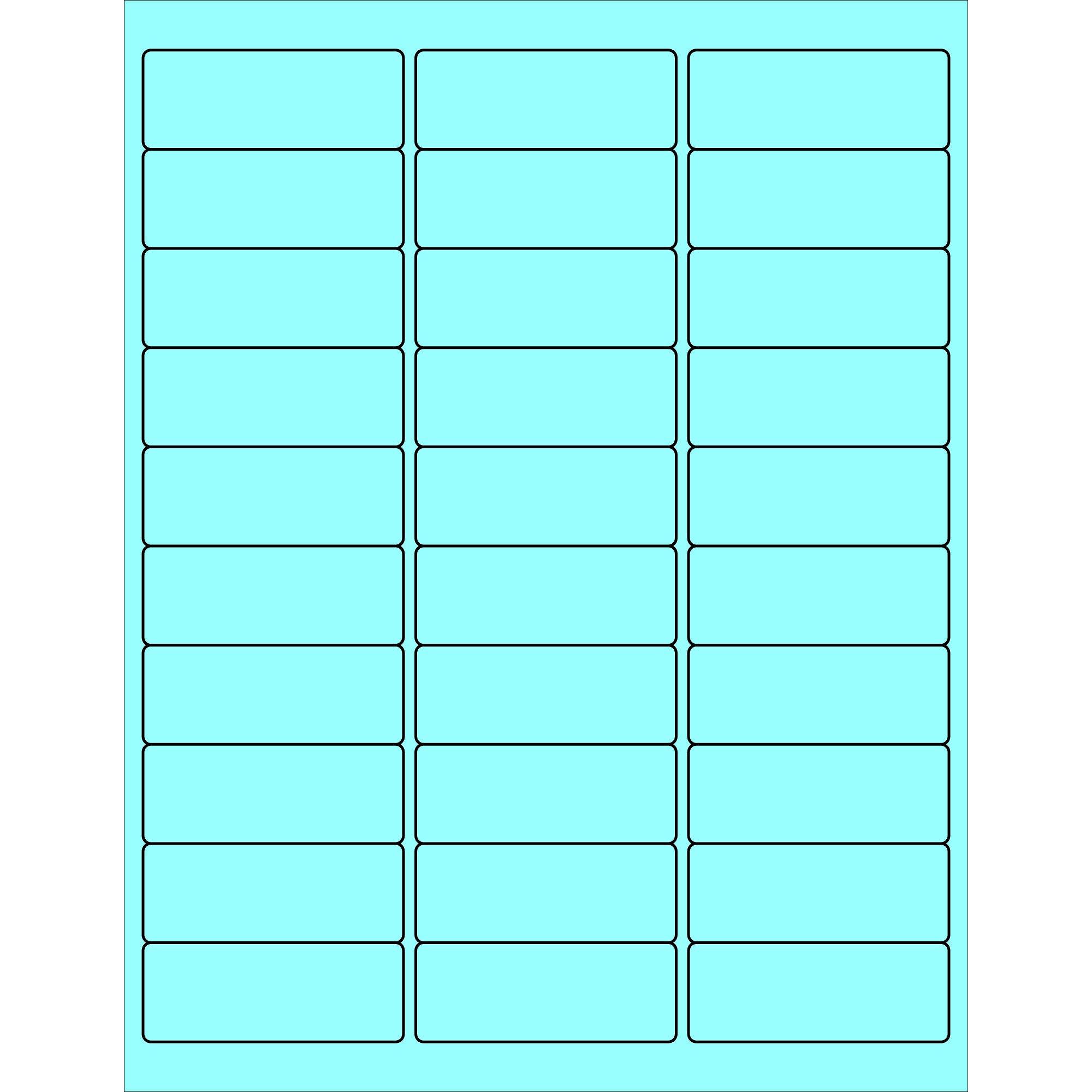 Tape Logic Aviditi Tape Logic 2 5/8" x 1" Pastel Blue Shipping Address Labels, for Laser & Inkjet Printers, Permanent Adhesive, 8 1/2" x 11" Sheet, 30 Labels Per Sheet, 100 Sheets