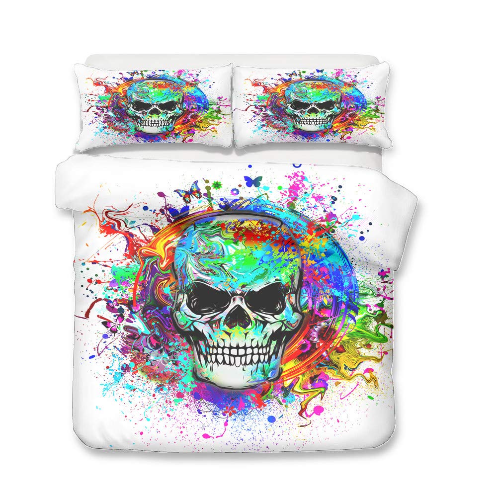 Parure de lit 3D Crâne Hippie de Stillshine en microfibre premium 200x200