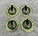 2 Pairs Brass Floral Finger Cymbals Zills for Belly Dancing (Green)