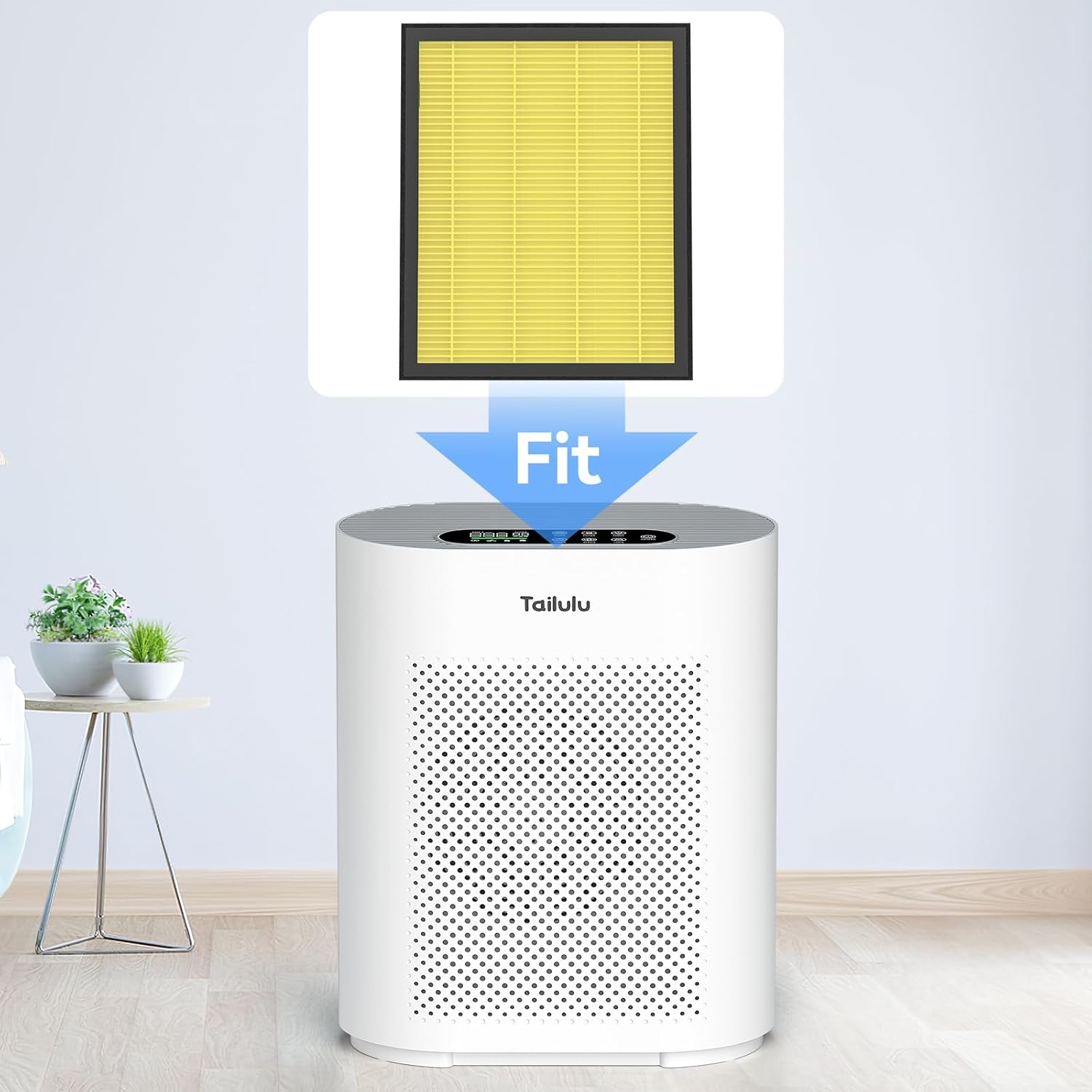 Tailulu Air Purifier Filter for HQKJ-180 Air Purifier, H14 Grade True HEPA for Large Room Filter Allergies Pollen Smoke Dust Pet Dander,Tailulu HQKJ-180 Replacement Filter (Yellow 1Pack) - Image 2
