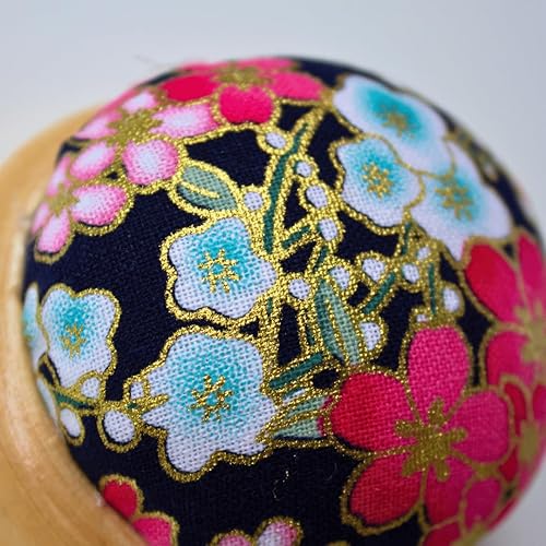 Miniatura 6 de Cojín con base de madera (flores japonesas azules)