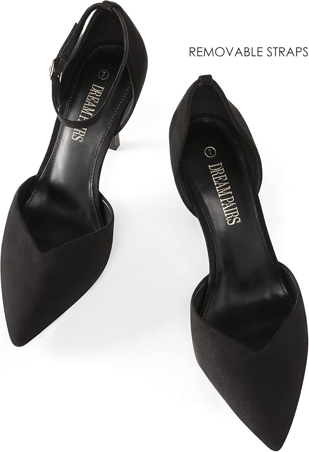 DREAM PAIRS Women’s High Heels Strappy Closed Toe Stiletto Ankle Strap Pointed Toe D'Orsay Heel Dress Wedding Party Pumps Shoes - Image 5