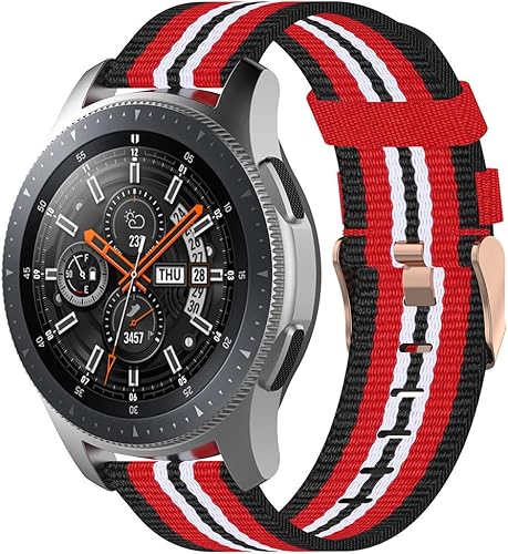 Miniatura 22 de Correa de reloj de liberación rápida de lona de 0.866 pulgadas compatible con Fossil Men's de 1.732 pulgadas Gen 6/Gen 5 Julianna, Q Amarillo,Negro