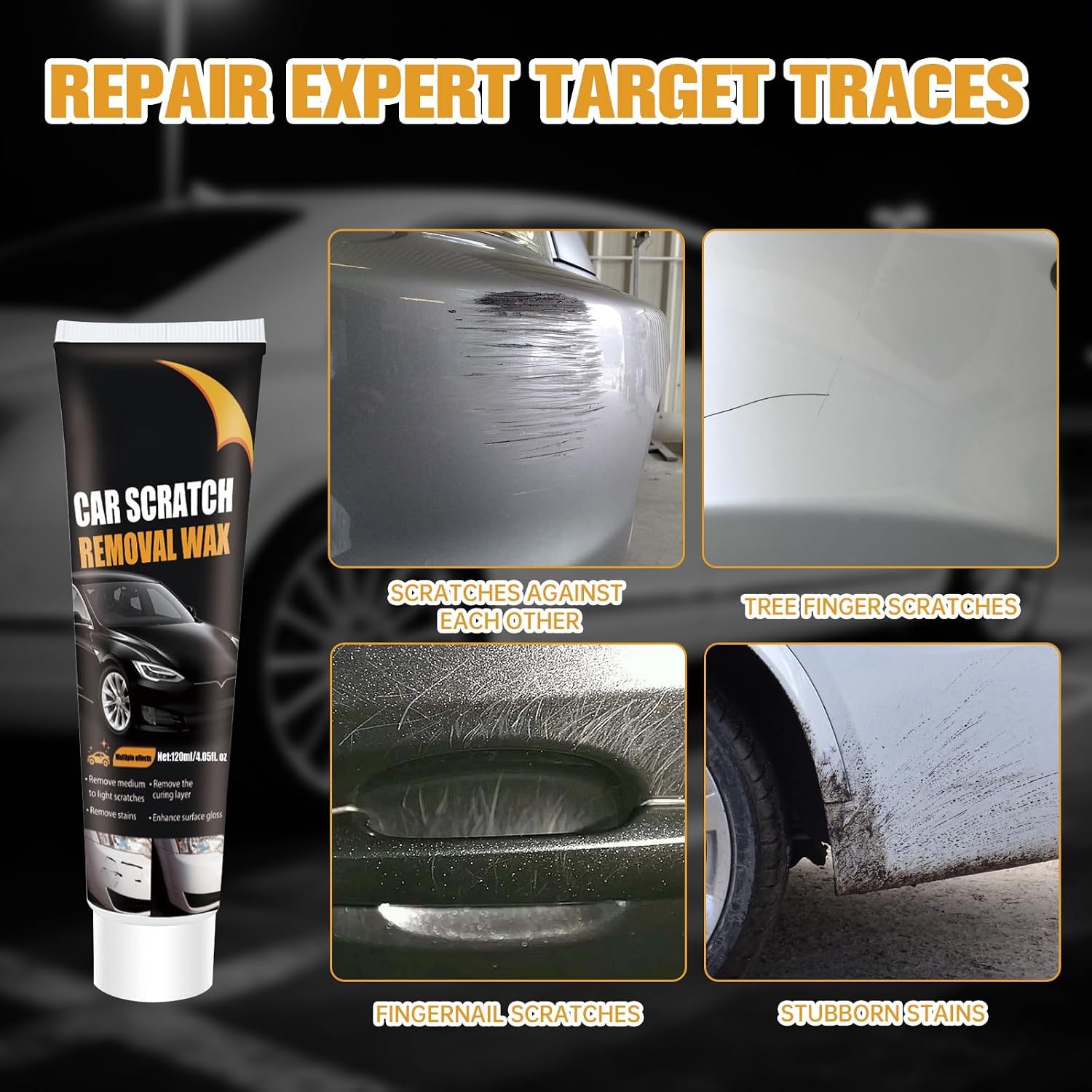 2026 Upgraded Scratch Remover for Vehicles, Car Scratch Removal Wax Kit for Scratches, Swirl Marks & Stains, with Sponges & Towels, Car Paint Scratch Repair Paste for All Vehicles