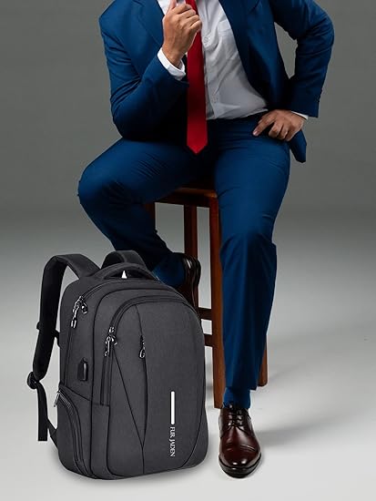 FUR JADEN Travel Laptop Backpack, Business Backpacks with USB Charging Port, Water Resistant College School Computer Bag for Men & Women Fits Under 15.6 inch Laptop and Notebook