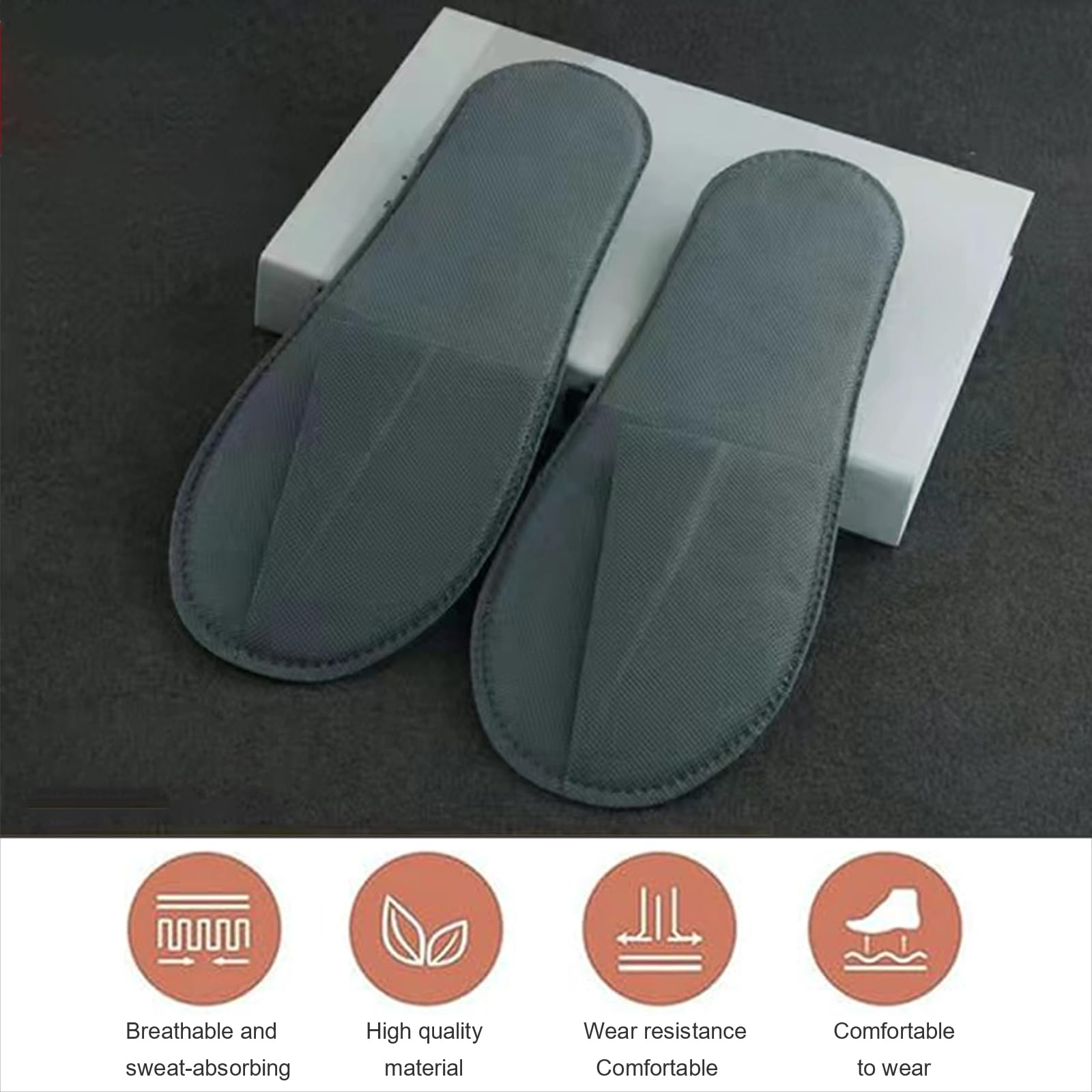 Pantofole Usa e Getta Antiscivolo, 4 Paia Ciabattine in Pile Corallo, Pantofole Hotel, Ciabatte Ospiti, Comfort Chiuse, Portatili e Antiscivolo - Per Hotel, Spa, Casa e Viaggi
