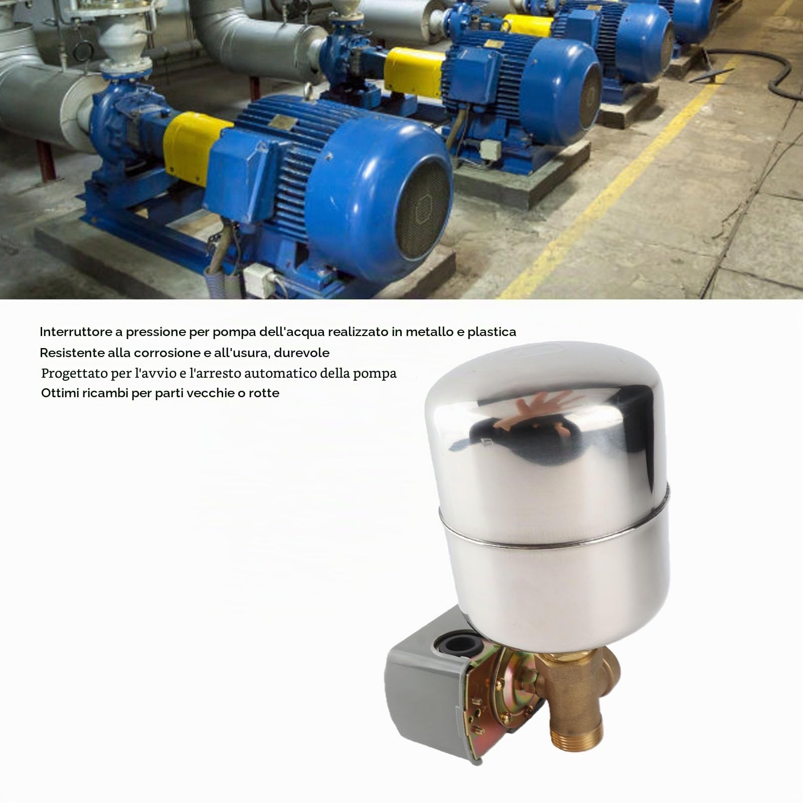 Regolatore automatico della pressione della pompa dell'acqua, corredo elettronico del pressostato con il serbatoio di pressione dell'acciaio inossidabile, valvola di controllo
