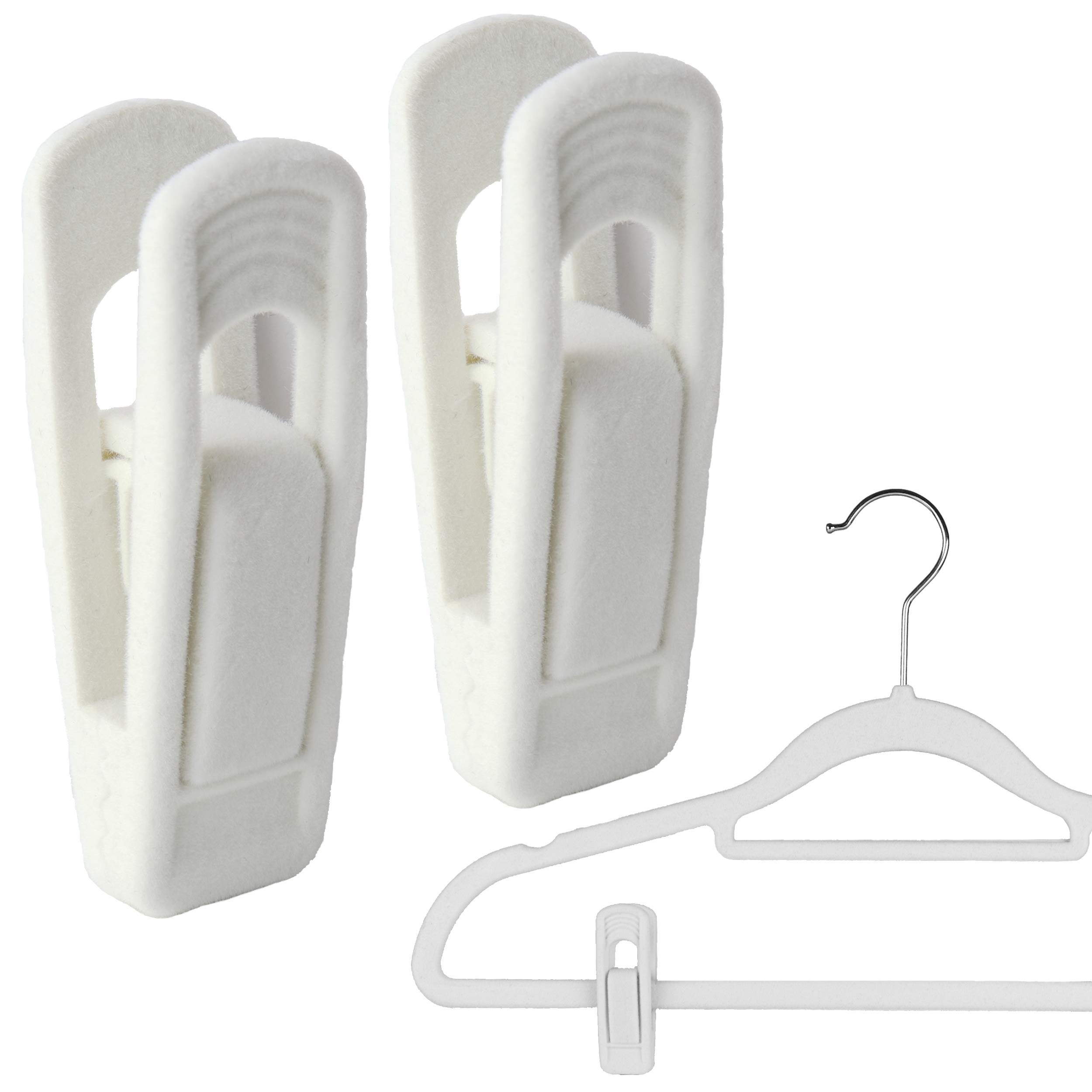 The Hanger Store 30 White Clips for Velvet Flocked Hangers Trousers & Skirts - Choose Colour โ image 1