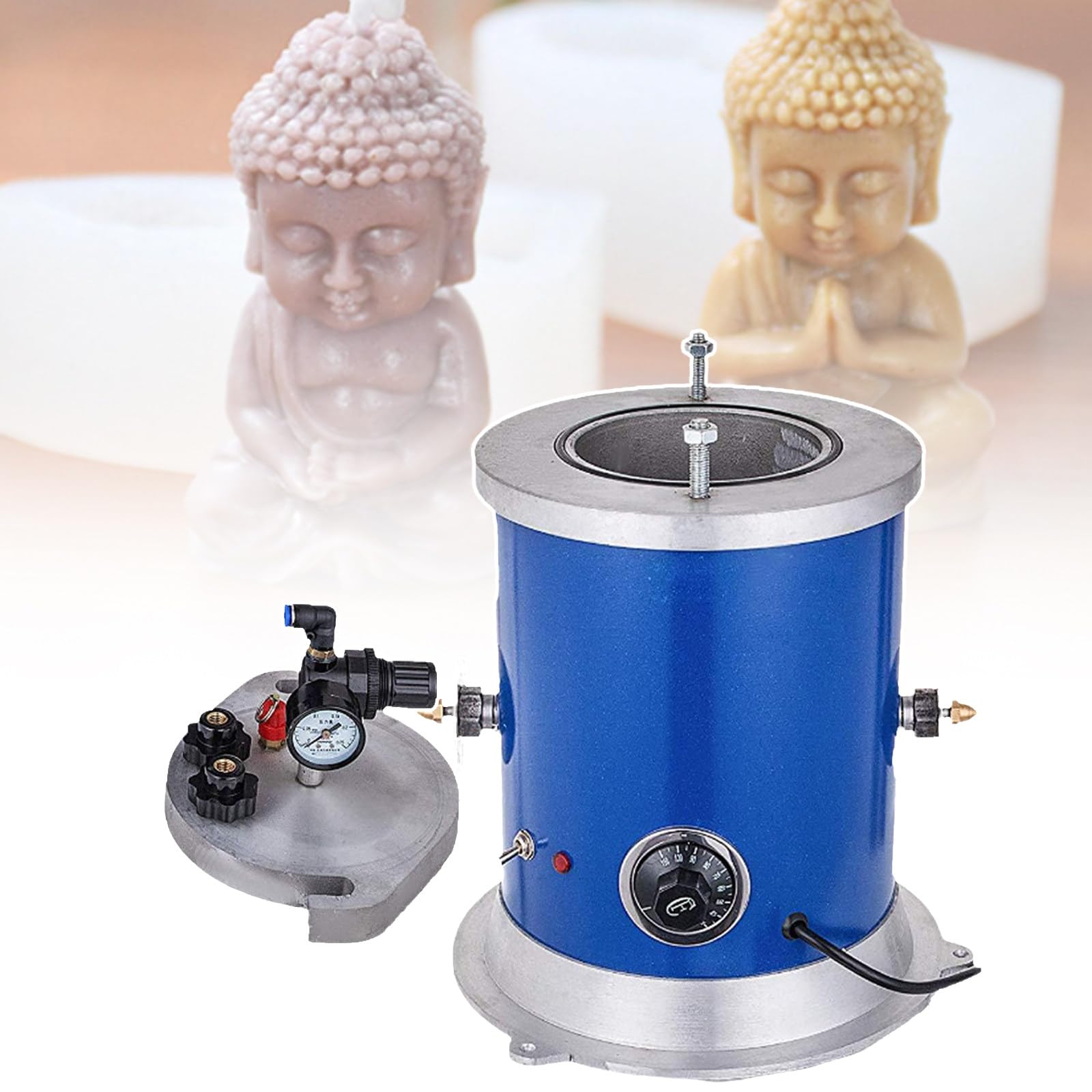 SENJINGHUA 350W Wax Casting Machine, 1.5L Wax Melting Furnace Jewelry Casting Tools, Adjustable 30℃-110℃, Round Barrel Mold Casting Wax Injection Machine,220V